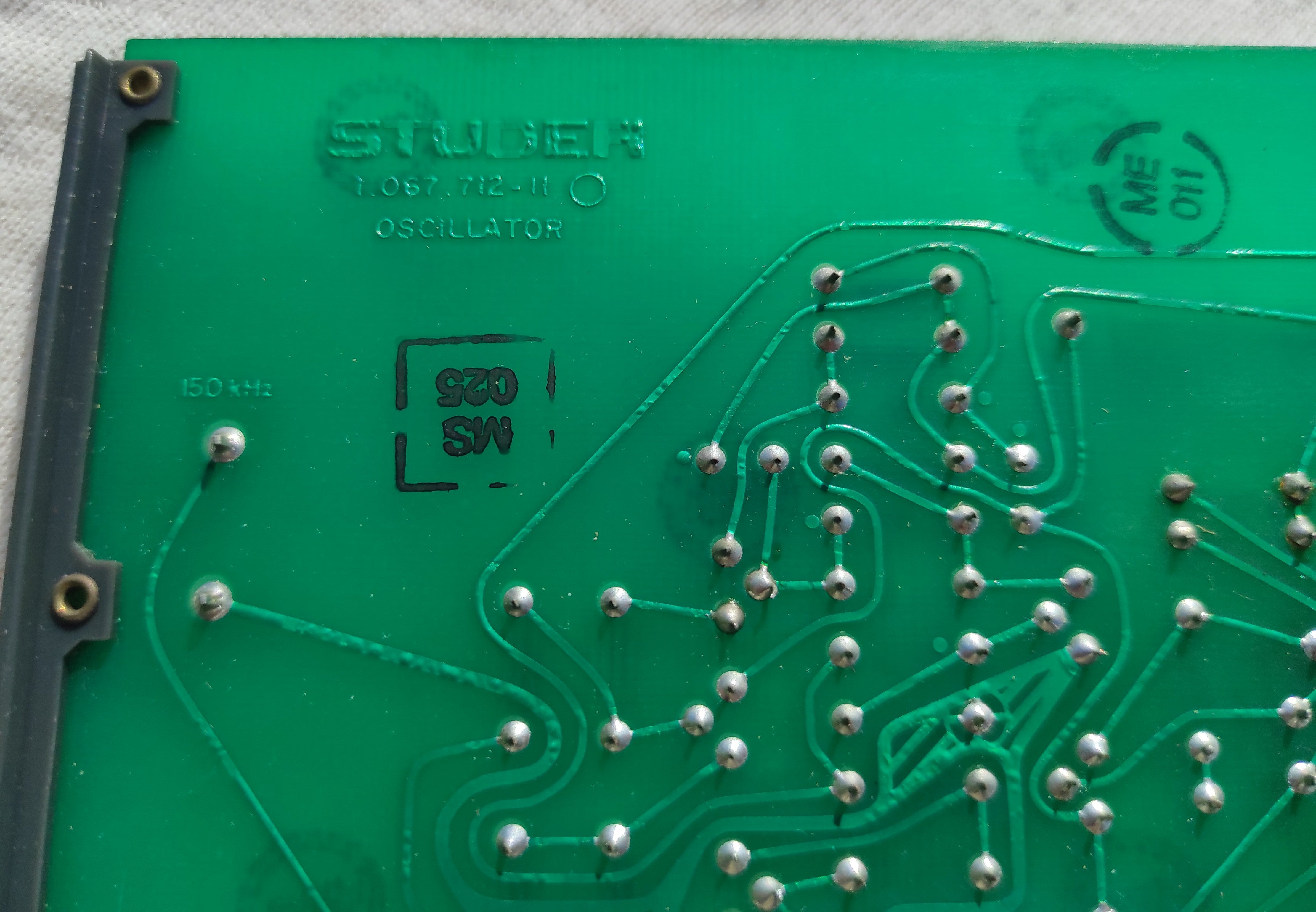 Studer ReVox B67 1.167.712-11 Oszillator PCB not tested, traces of corrosion