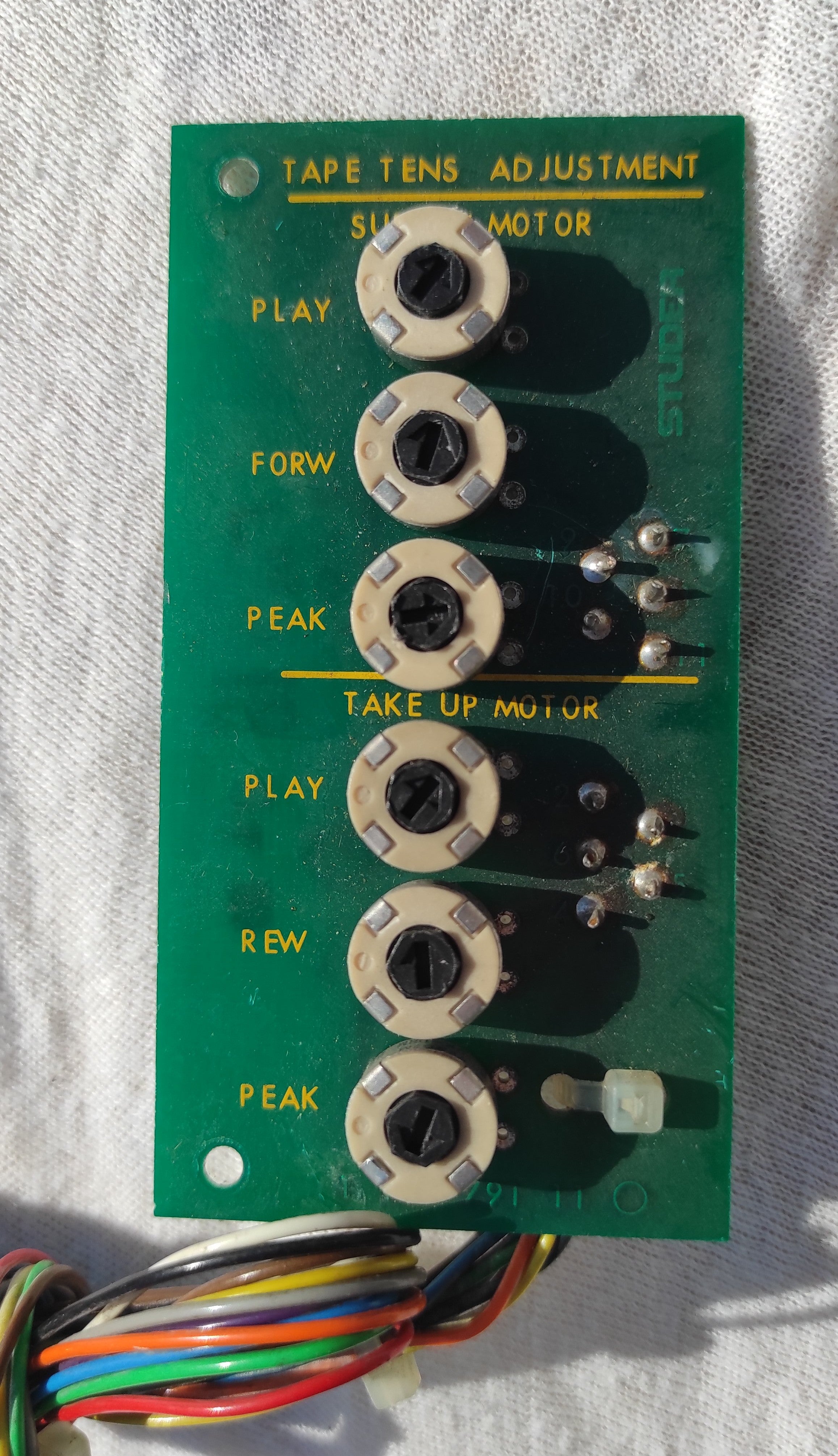 Studer B67 tape tension adjustment 1.167.791-11 PCB not tested #2