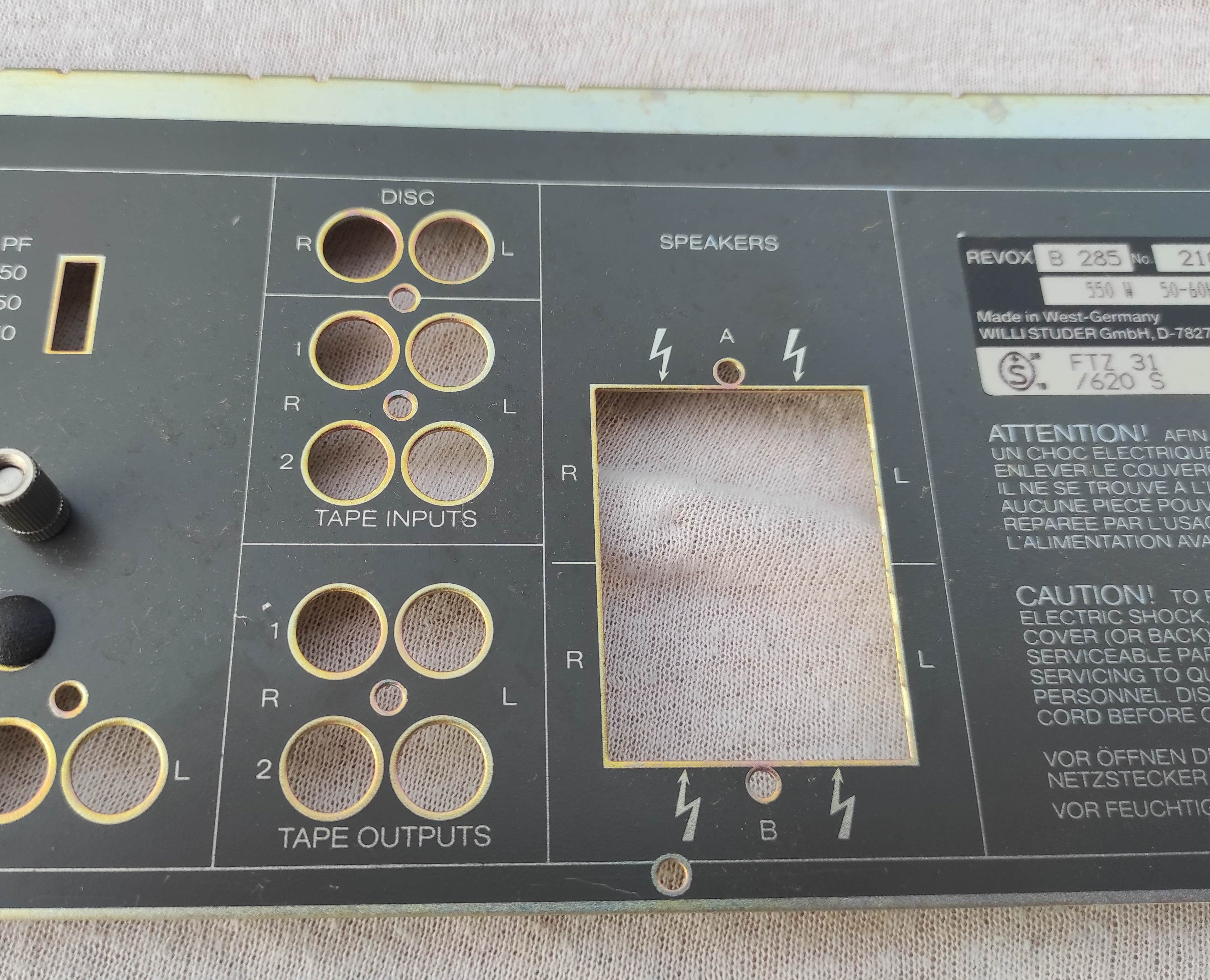 ReVox B285 rear panel used in good condition