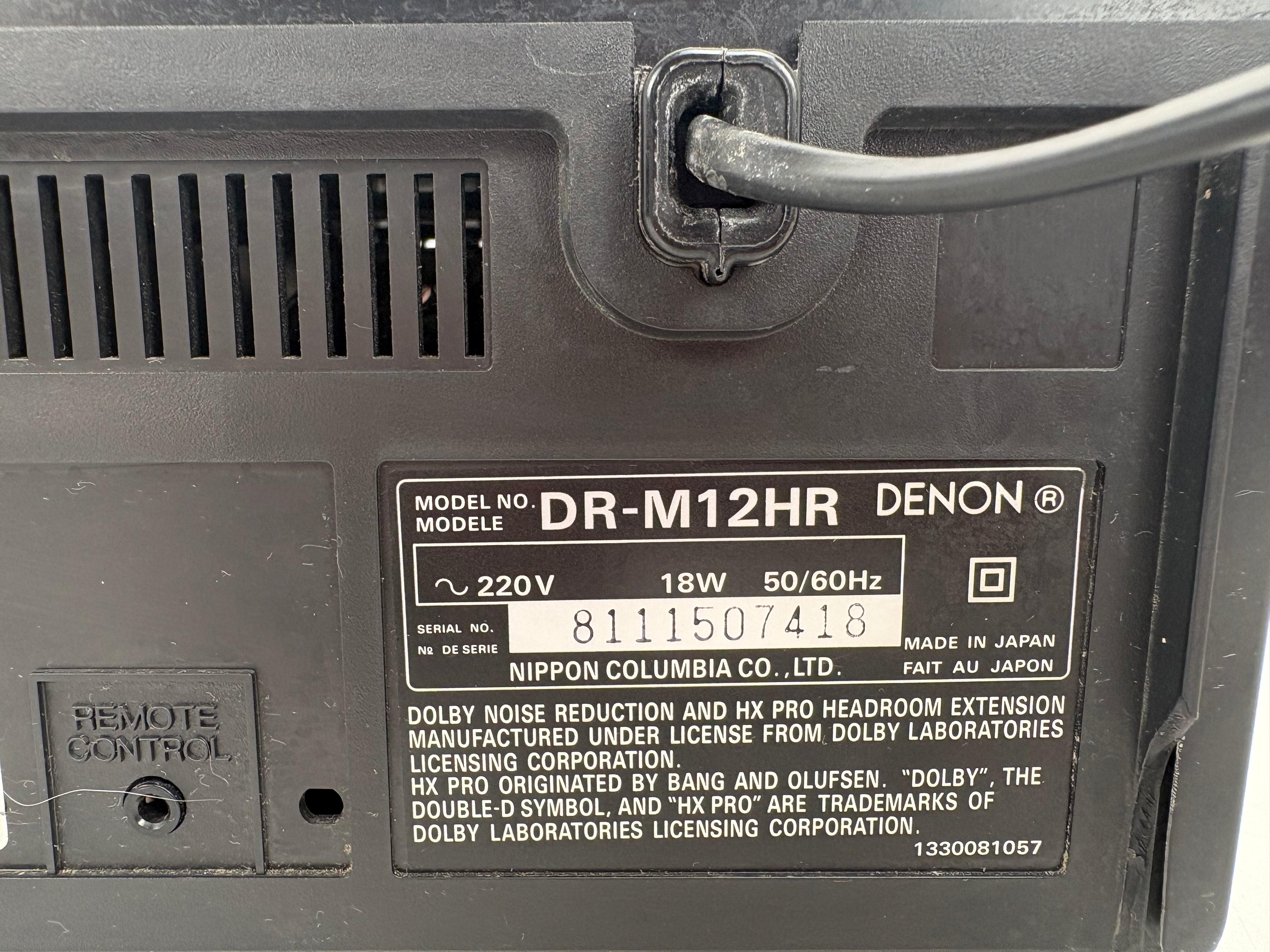 Denon DR-M12HR - Stereo Cassette Deck