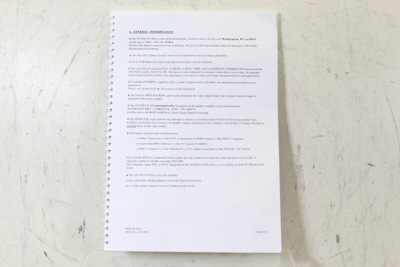 AnalogWay Studio Scan XTD 620 Manual with Disc