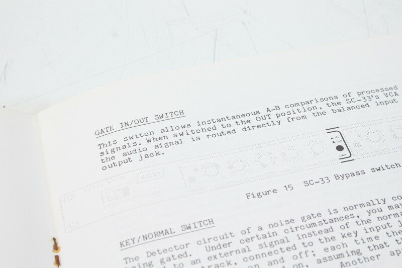 Ashly SC-33 Stereo Noise Gate Operating Instructions