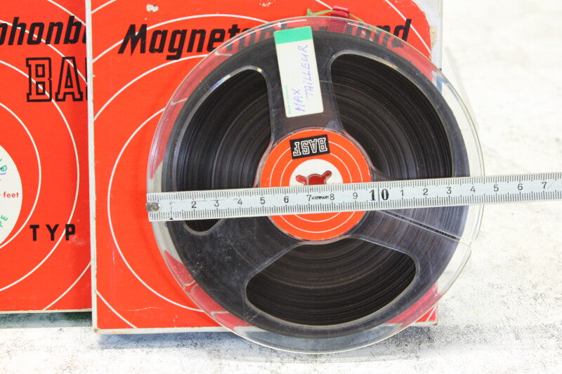 BASF Magnetophonband 1/4" reel tape 5¾" in box USED (2 reels)