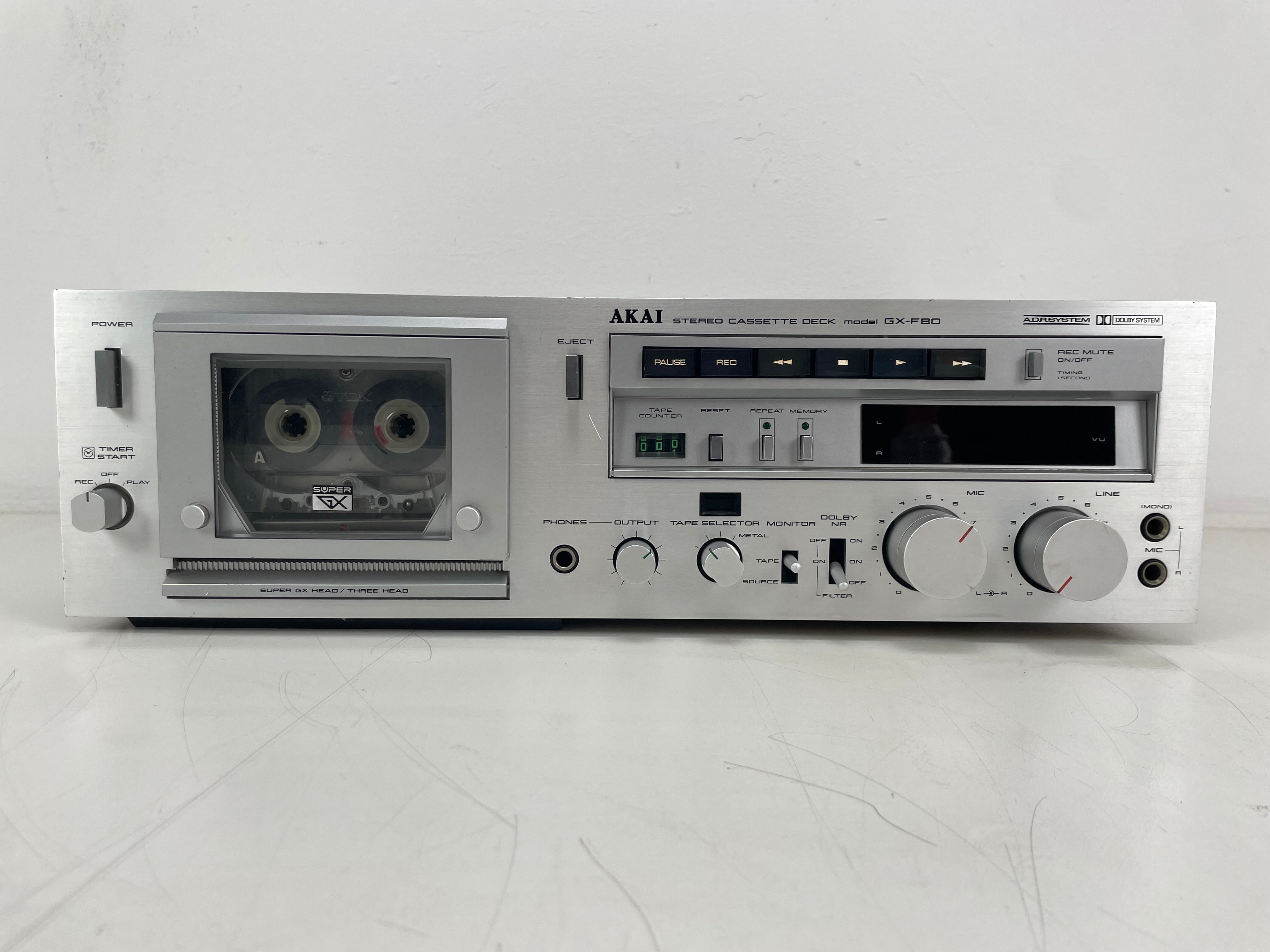 Akai - GX-F80 - Stereo Cassette Deck - GX-Head - 3-Head - Serviced