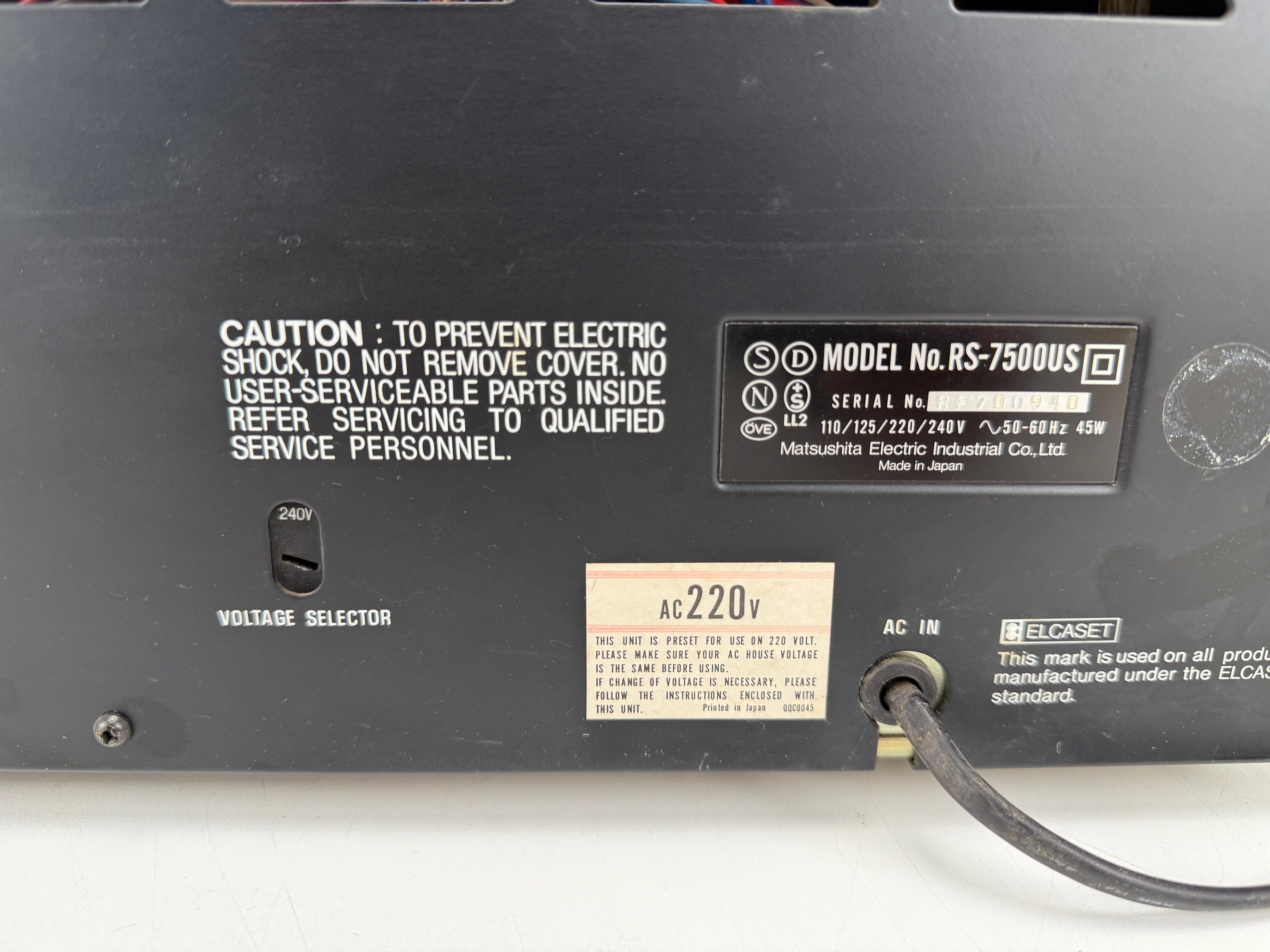 Technics RS-7500US 3-kops stereo Elcaset cassettedeck - Onderhoud/kalibratie uitgevoerd