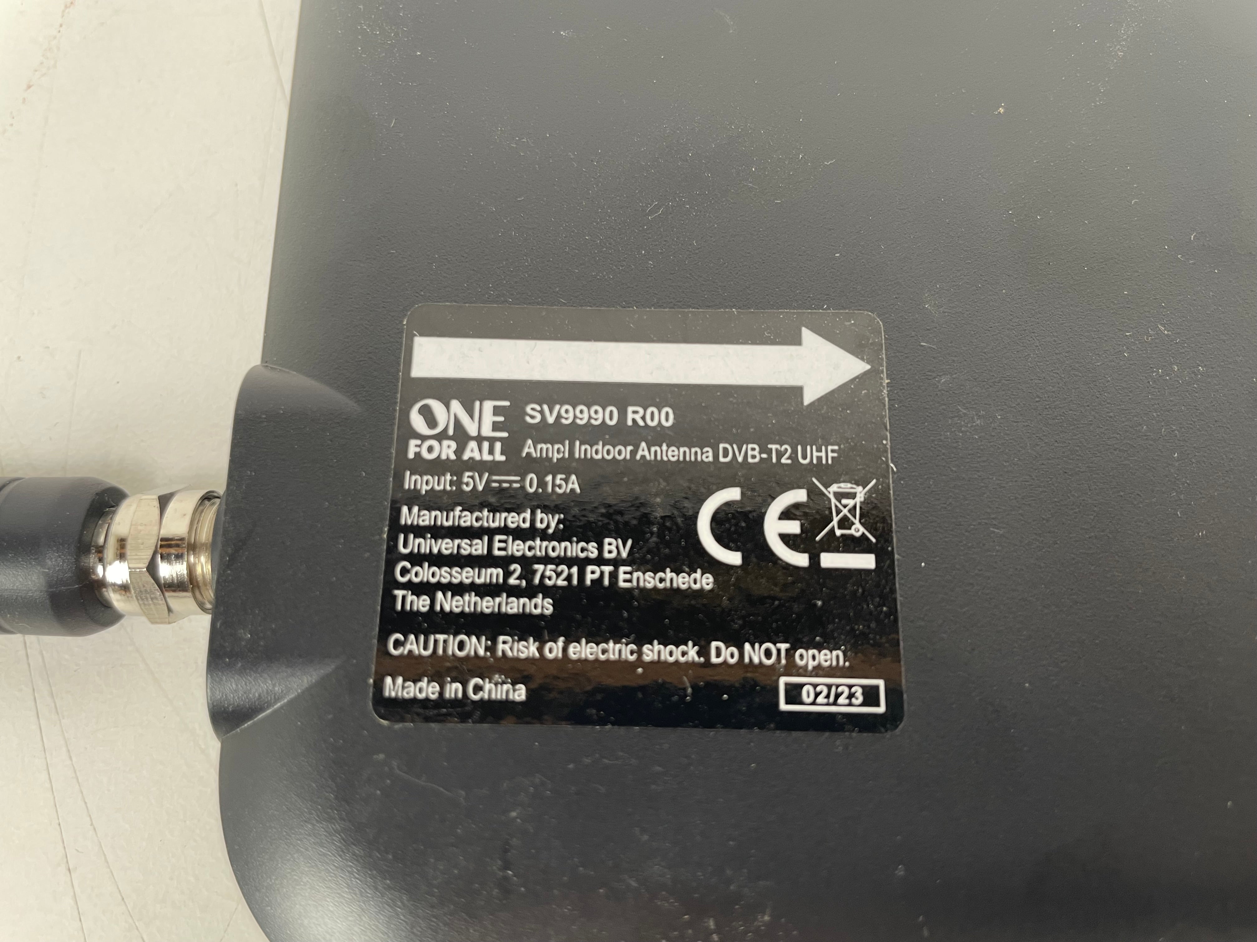 One For All - SV9990 - Ampl Indoor Antenna DVB-T2 UHF