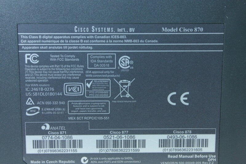 Cisco Systems Cisco 800 Series Router (No.1)