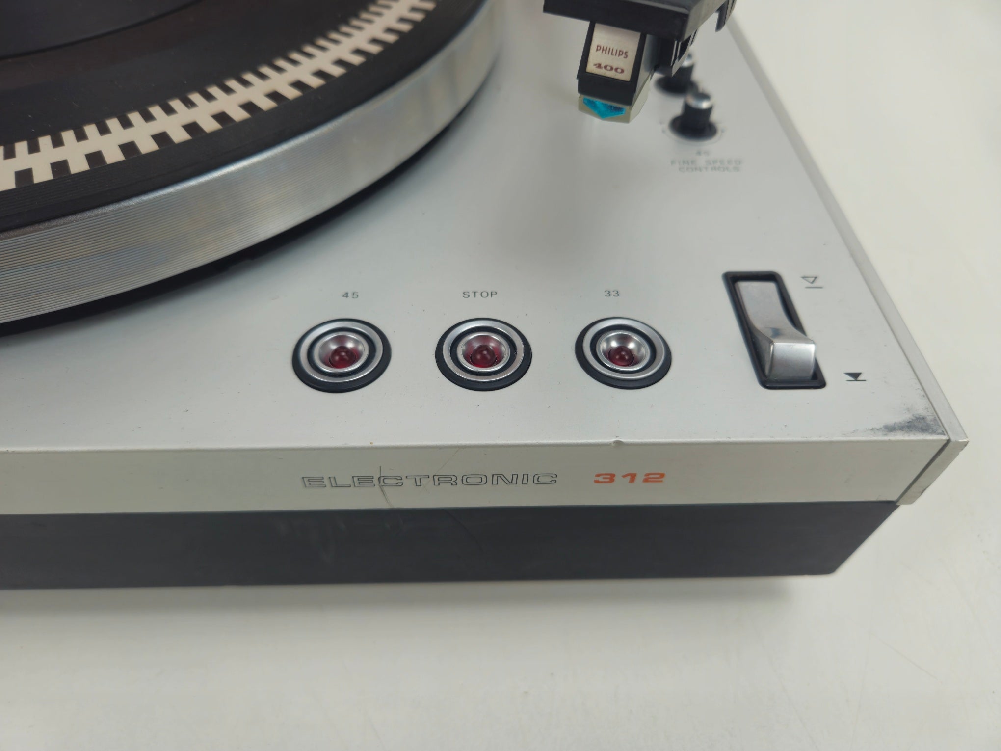 Philips - 312 Electronic - 2-Speed Belt-Drive Turntable - GP400 - New belt