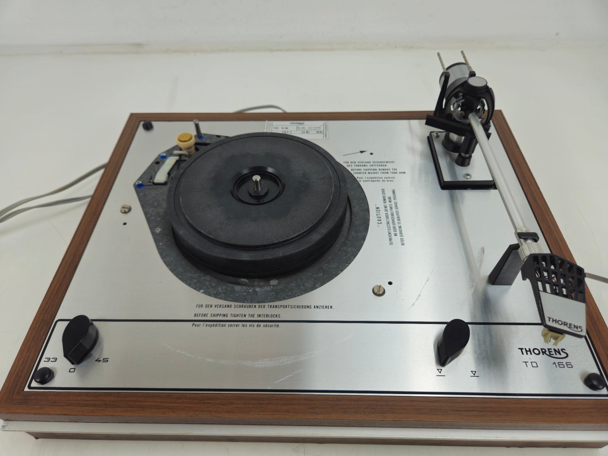 Thorens - TD 166 - 2-Speed Belt-Drive Suspended Chassis Turntable - New Belt