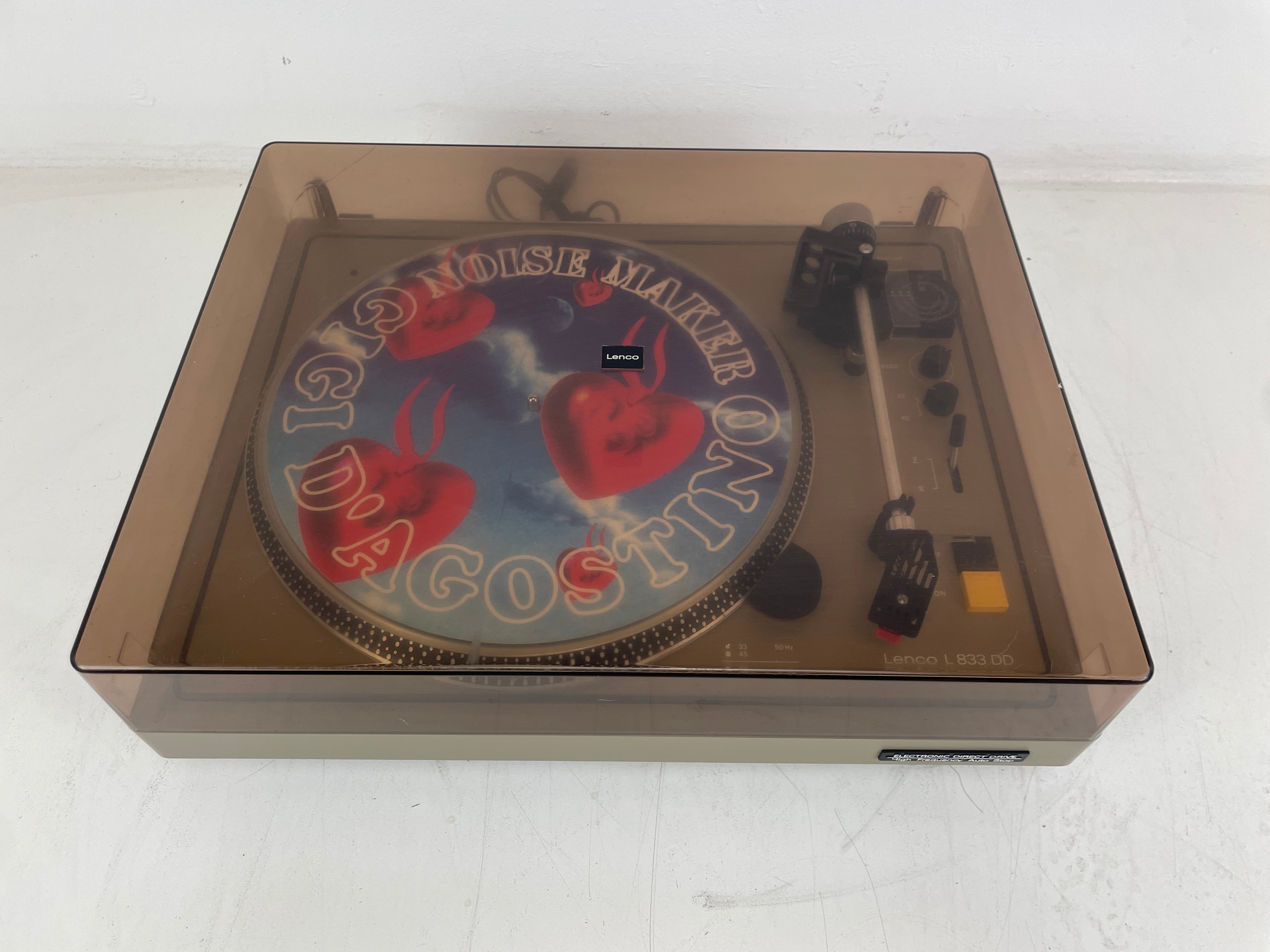 Lenco - L833D - Direct Drive Turntable - Lenco Stylus - Broken Dustcover/Strobe