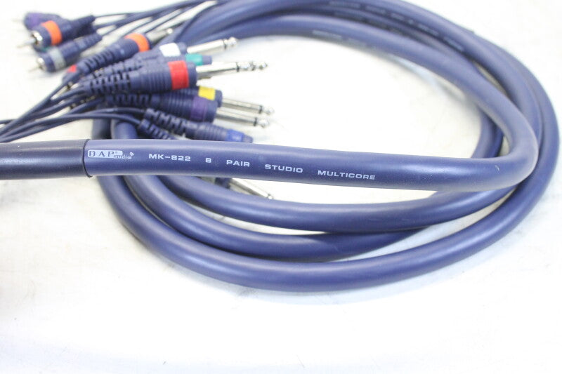 DAP Audio MK-822 8 Pair Studio Multi Core Cable - RCA To Jack (3 Meter)