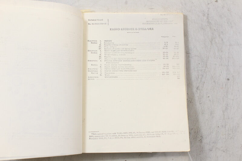 Department of The Army Technical Manual TM 11-5820-358-35 Radio Receiver R-390A/URR