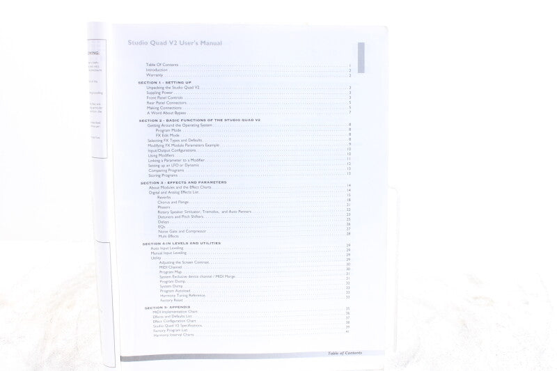 Digitech Studio Quad V2 User's Manual