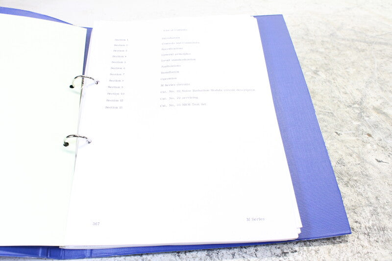 Dolby M series instruction manual in non-original binder