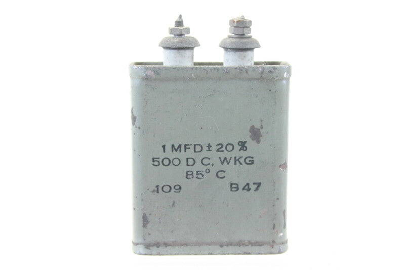 Dubilier Nitrogol Capacitor 109 B47 1 MFD ± 20% 500 DC WKG 85°C