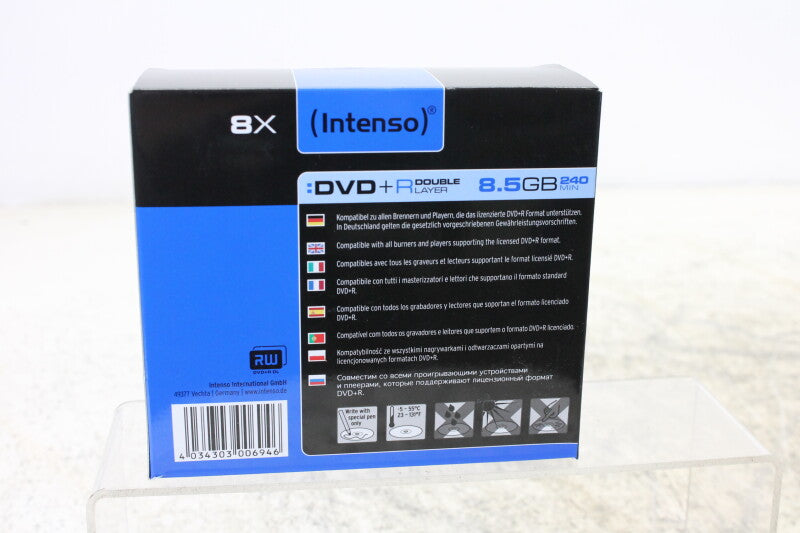 Intenso DVD+R Recordable double layer 8.5gb 240min in jewelcase 5pack NEW/UNUSED