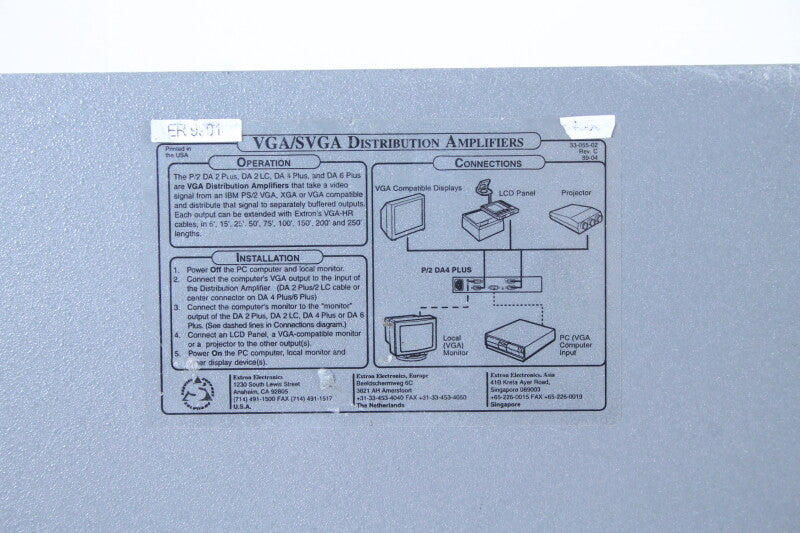 Extron Electronics P/2 DA 4 Plus VGA Splitter