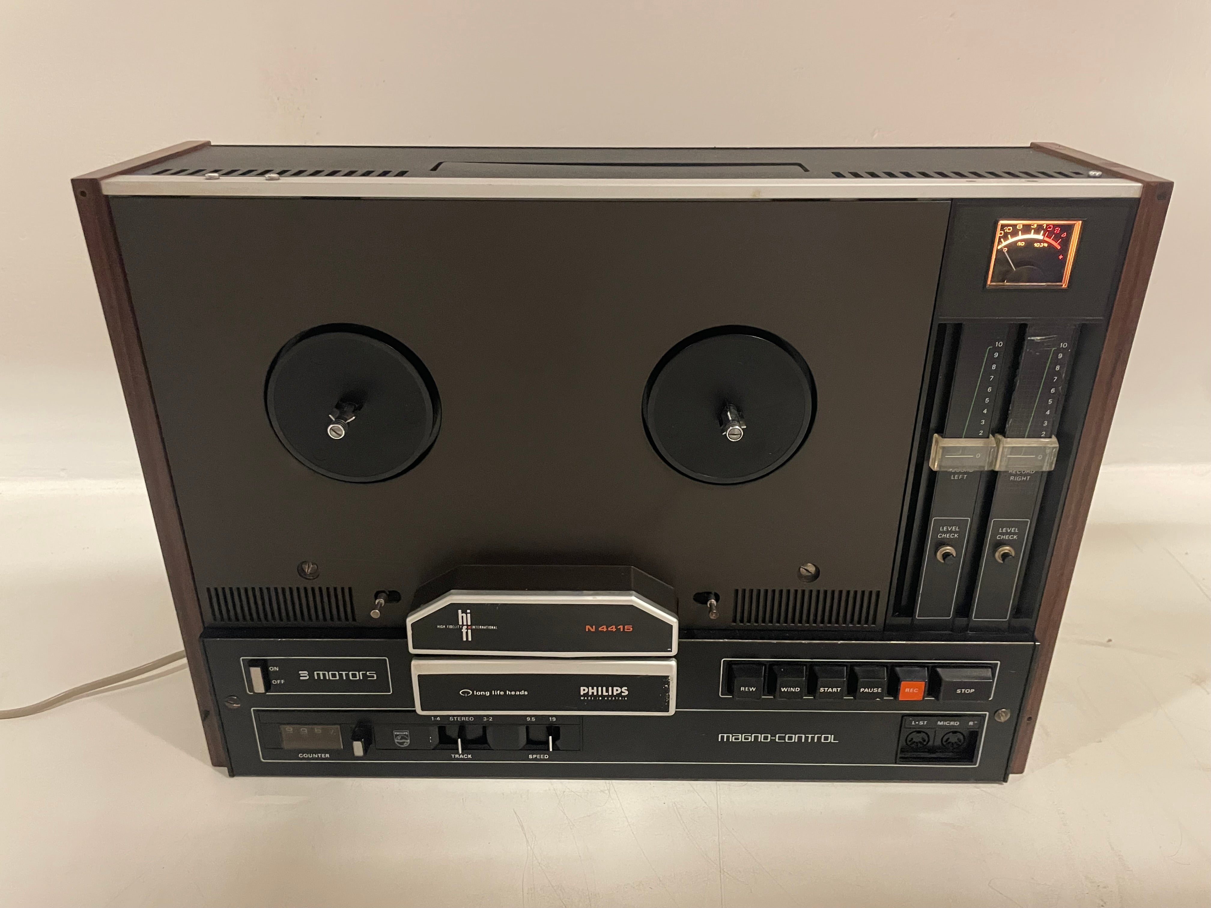 Philips - N4415 - Reel-to-Reel Recorder - 18 CM - 2-Head - Serviced (New Belts/Cleaned)