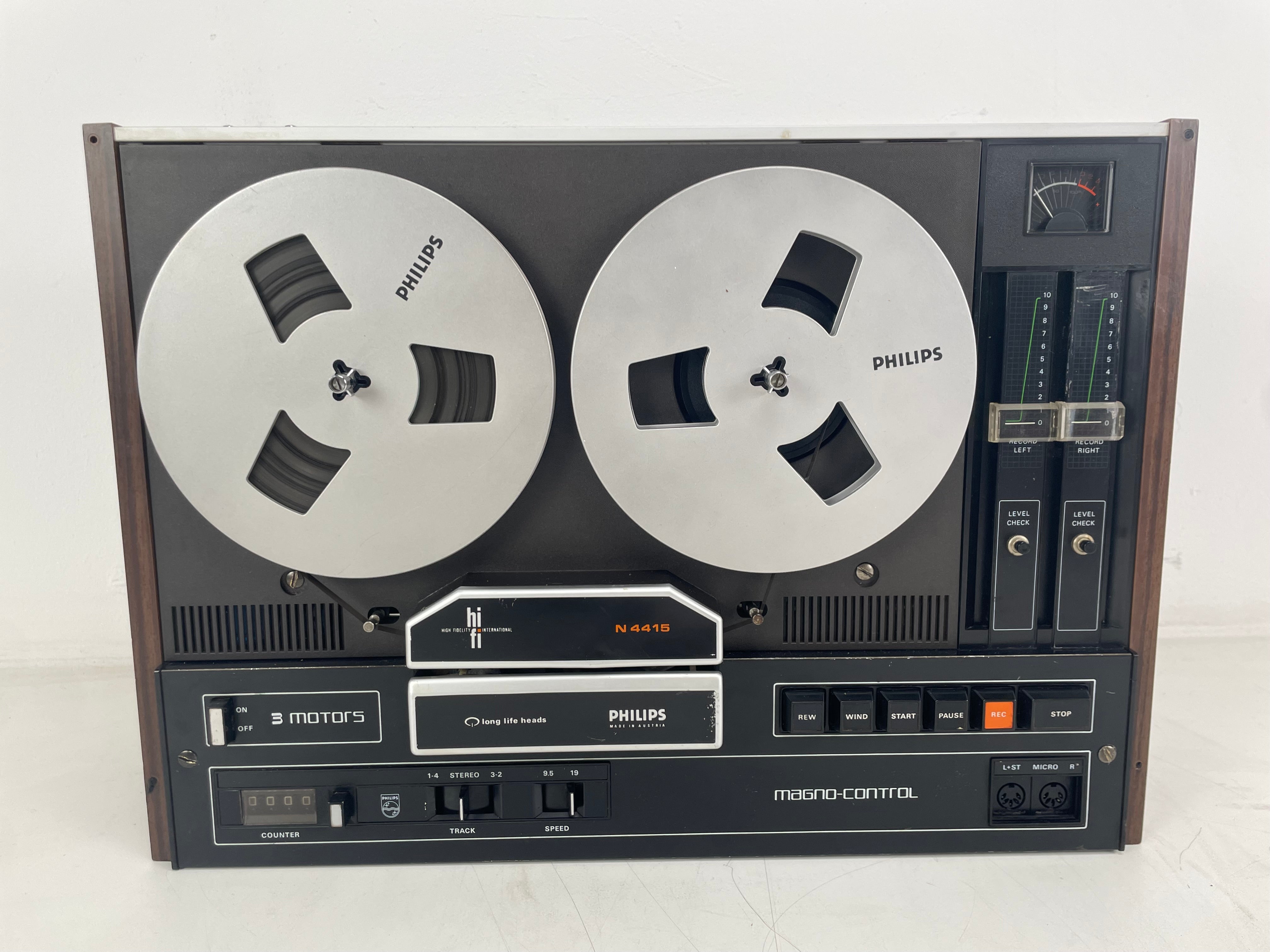 Philips - N4415 - Reel-to-Reel Recorder - 18 CM - 2-Head - Serviced (New Belts/Cleaned)