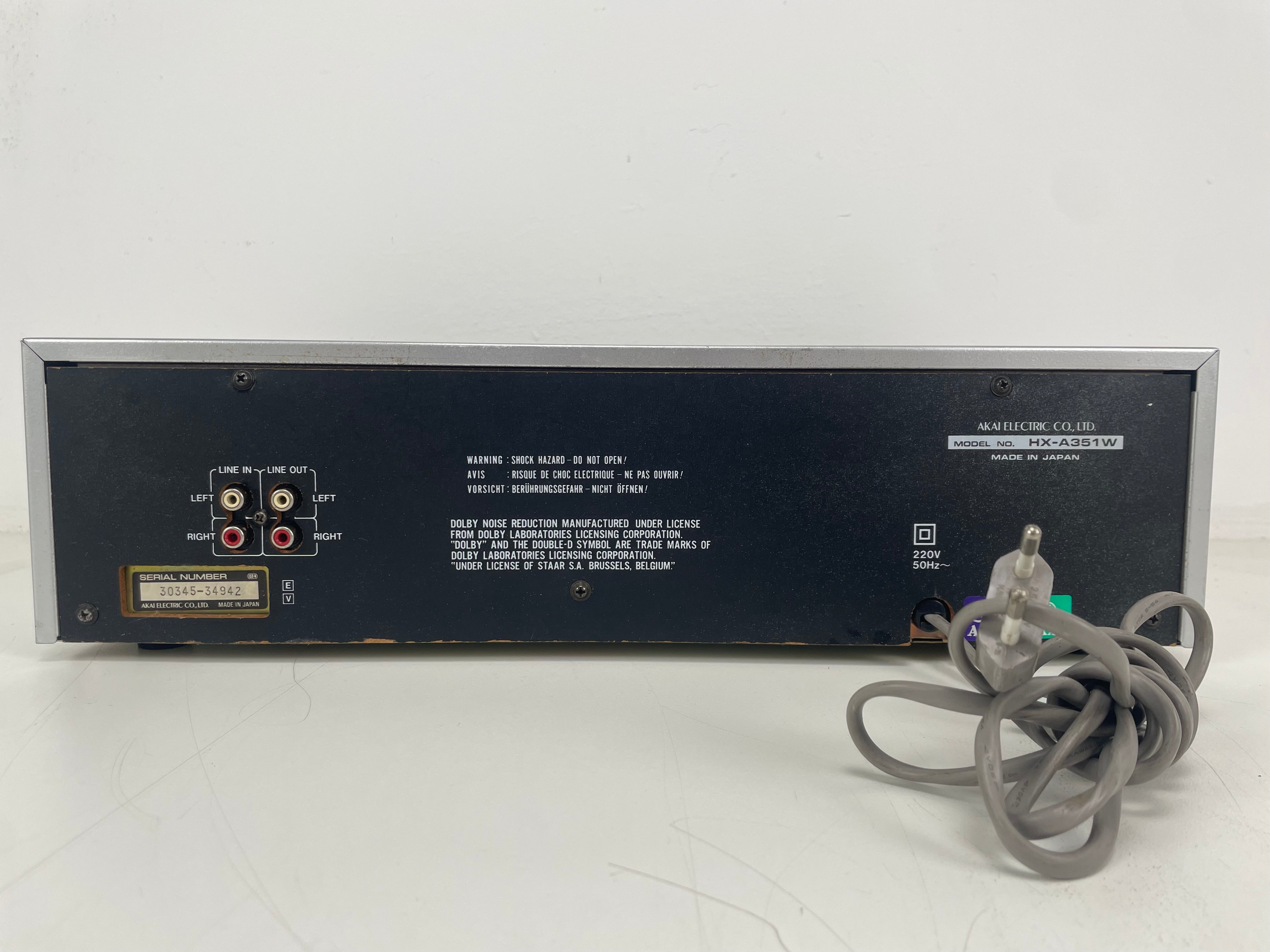 Akai - HX-A351W - Double Cassete Deck - New Belts