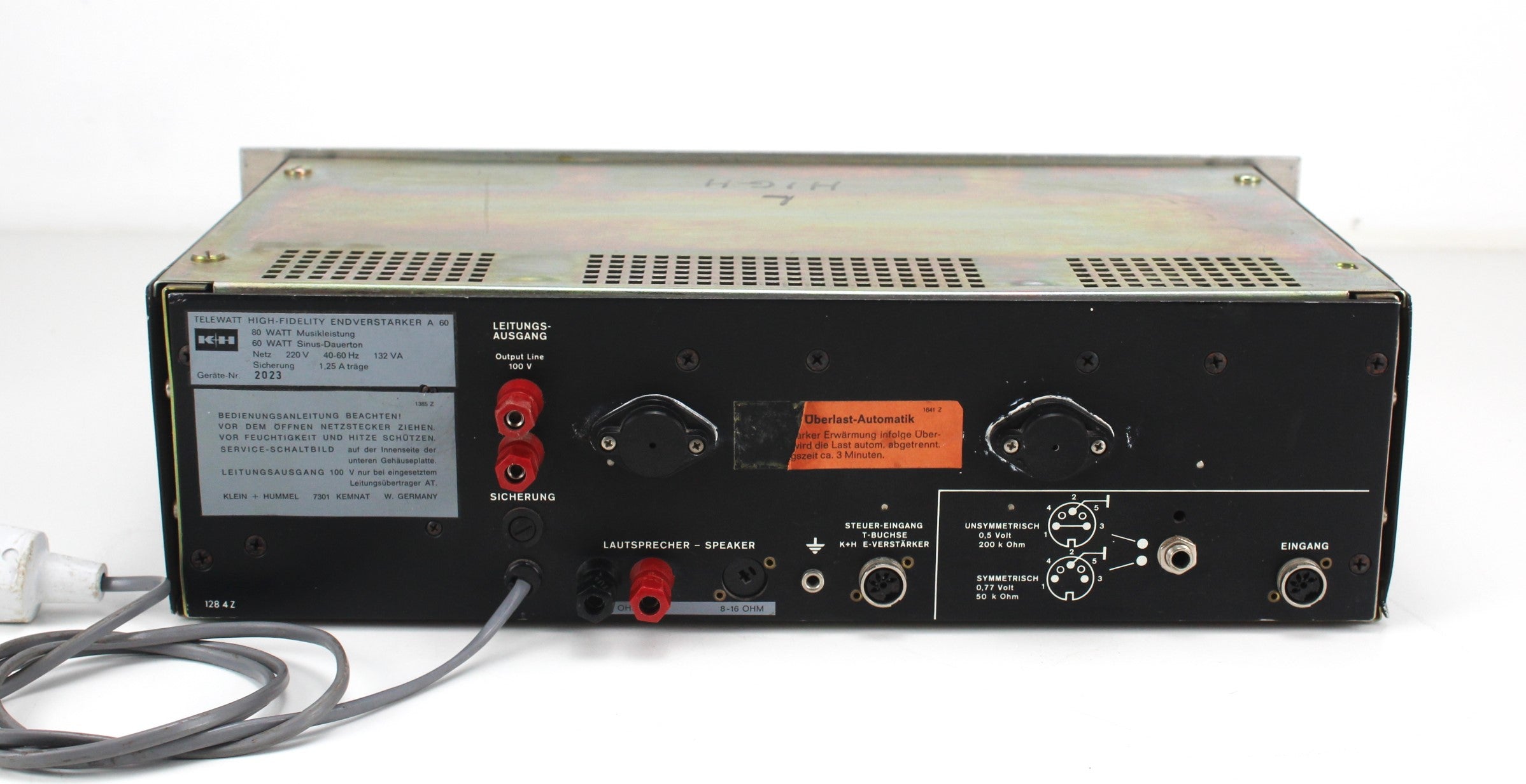 Klein & Hummel Telewatt A60E hi-fi MONO power amplifier