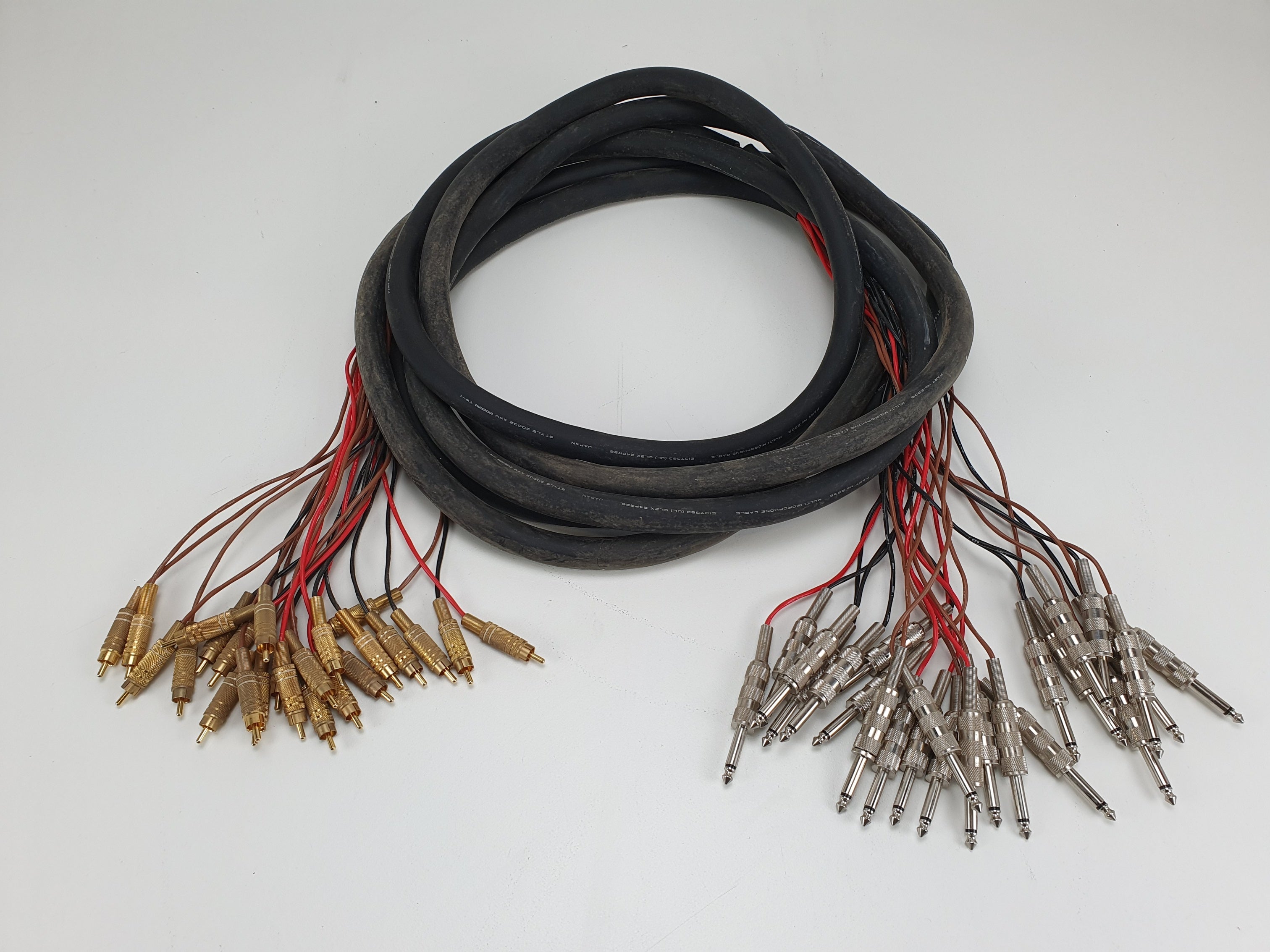Mogami 2936 24 core multicable - RCA to Mono Jack - Approx 5m - High Quality studio cable