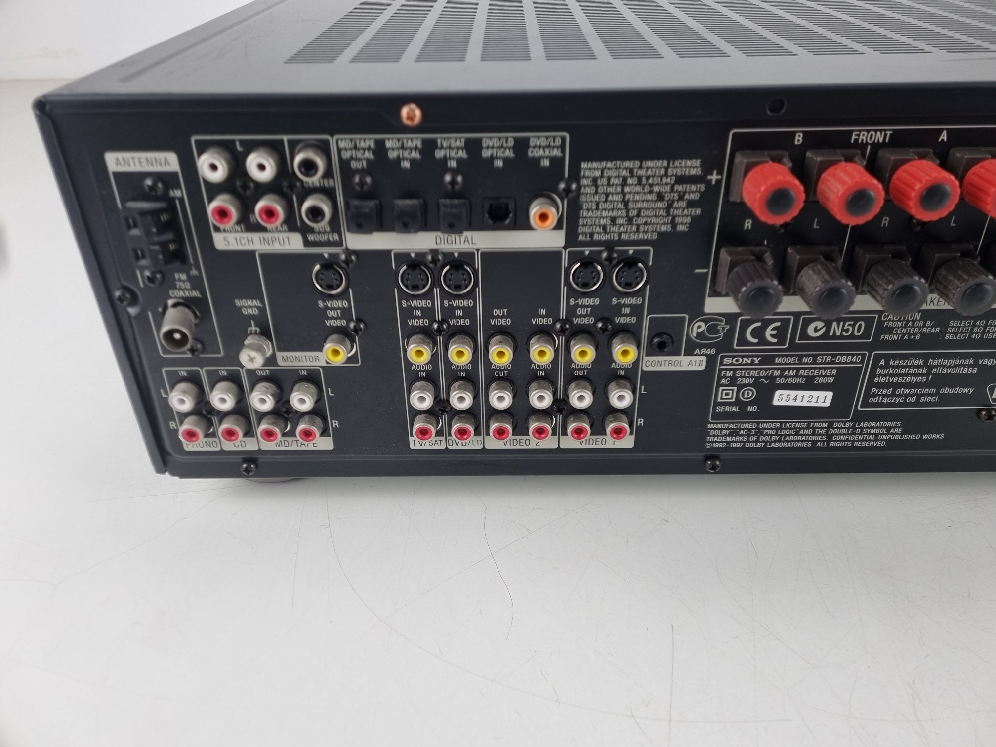 Sony STR-DB840  - FM Stereo/fm-am Receiver- Works ok - Coaxial Input is Damaged