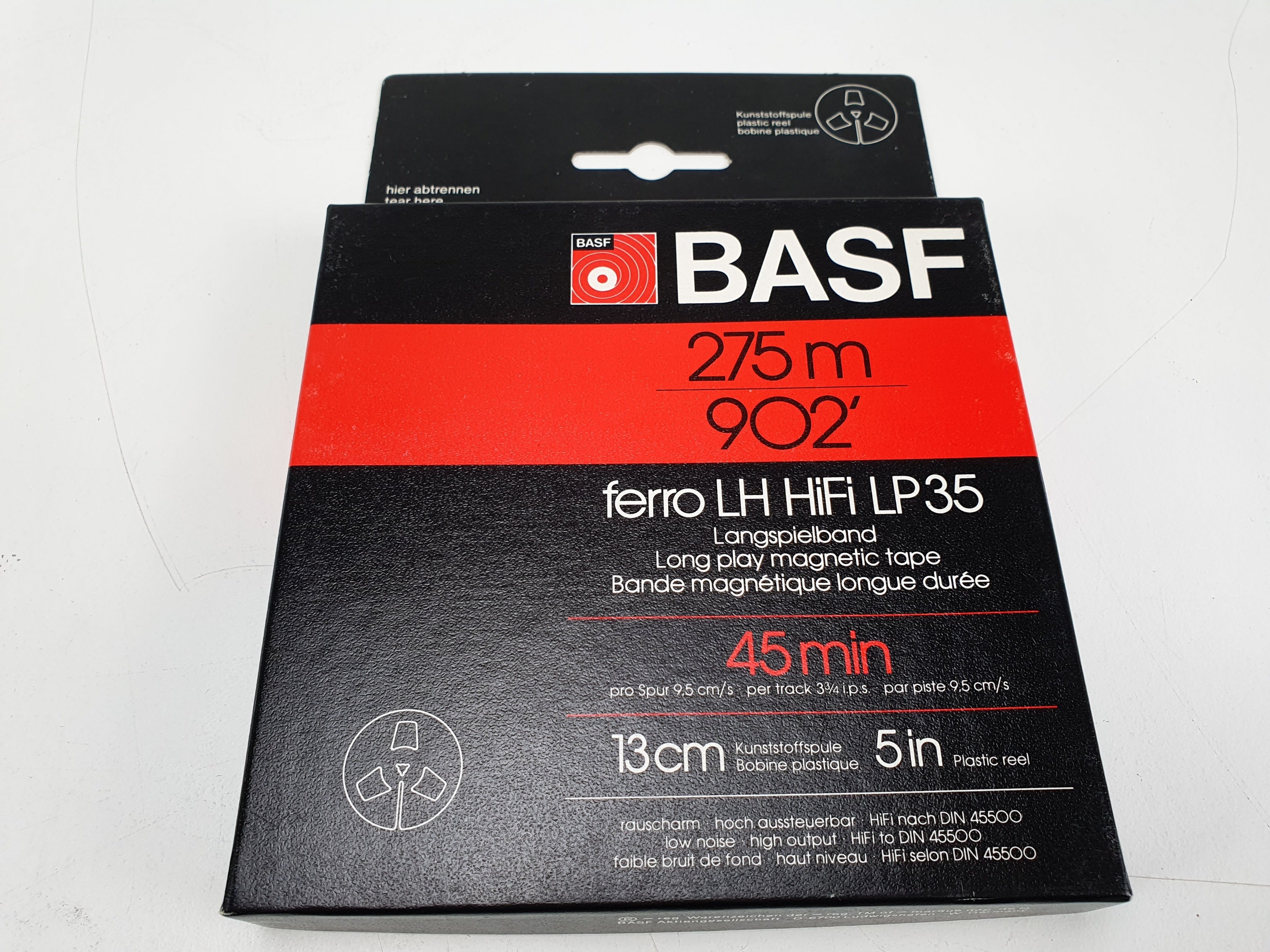 BASF LP35 ferro LH HIfi tape - 275m - 13CM plastic reel - NOS