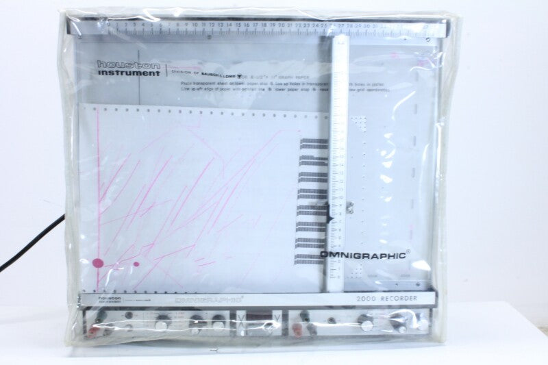Houston Instrument Omnigraphic 2000 Recorder With Manual And Dust Cover