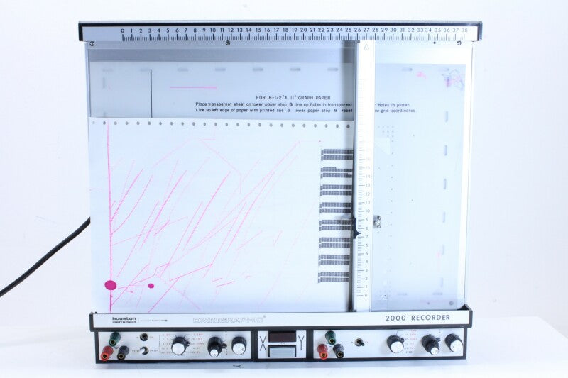 Houston Instrument Omnigraphic 2000 Recorder With Manual And Dust Cover