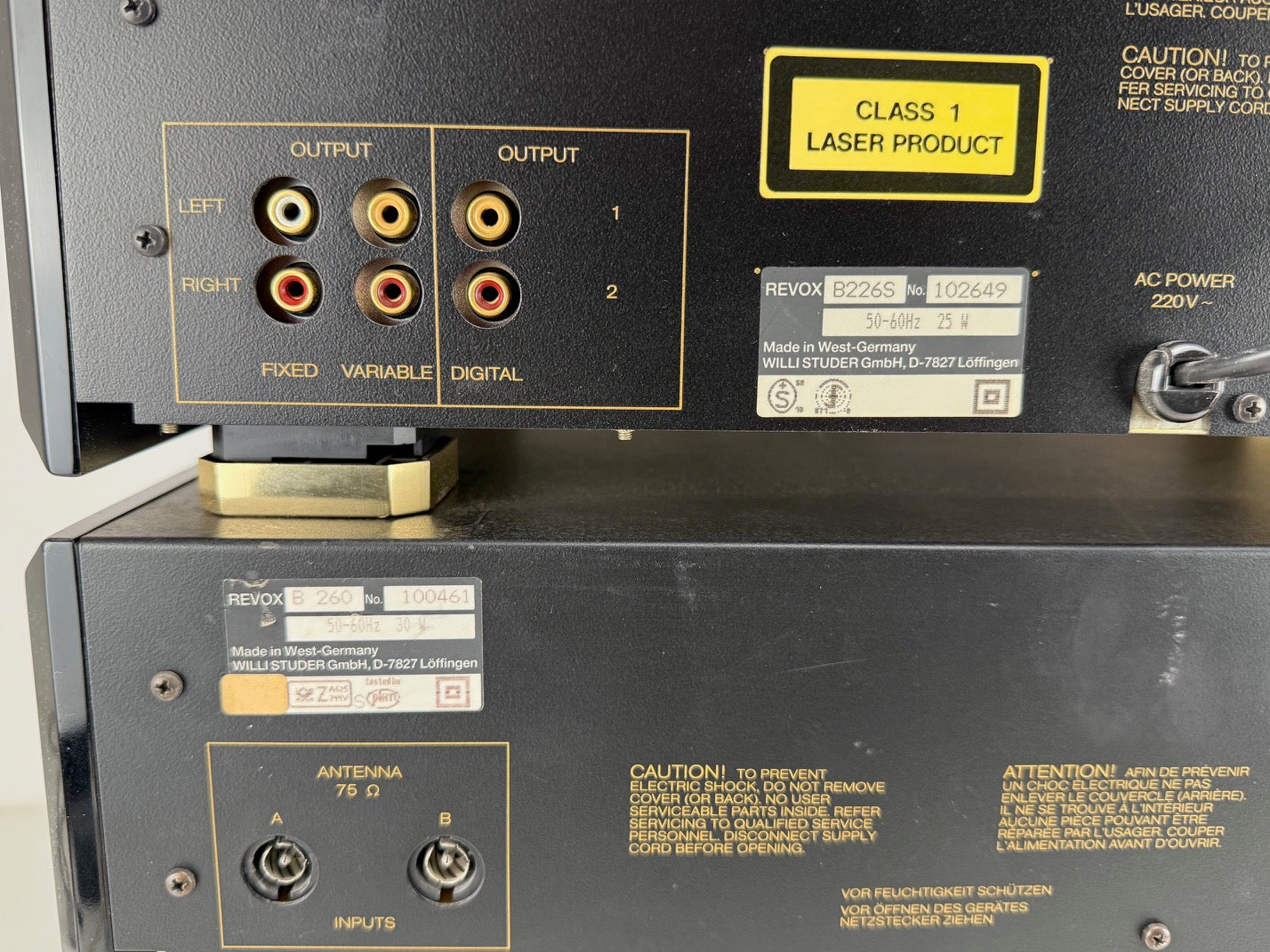 Studer Revox B-260S tuner / B-215S cassettedeck / B-250S versterker / B-226S cd-speler - complete set