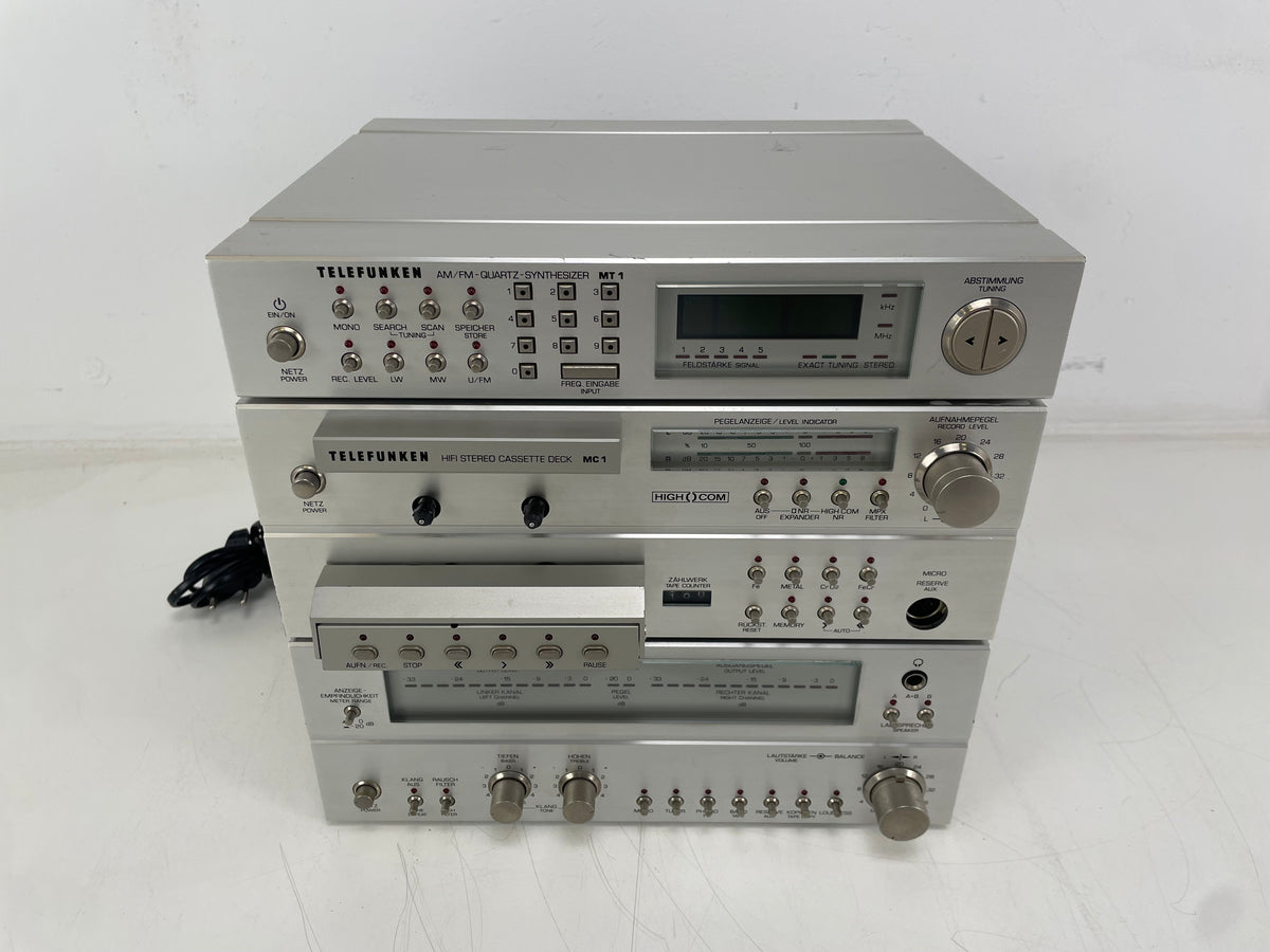 Telefunken M1 System – MA1 Amplifier / MT1 Quartz Tuner / MC1 Cassette Deck – Complete 3-Piece Set