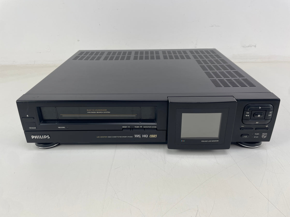 Philips - VR 6880/01 – Rare VHS HQ Video Cassette Recorder – Built-In LCD Monitor – Serviced / Recapped / Repaired