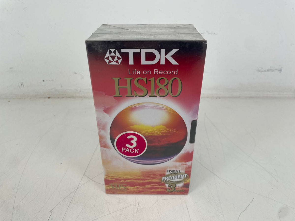 TDK HS180 – VHS Blank Video Cassettes – 180 Min – Sealed 3-Pack