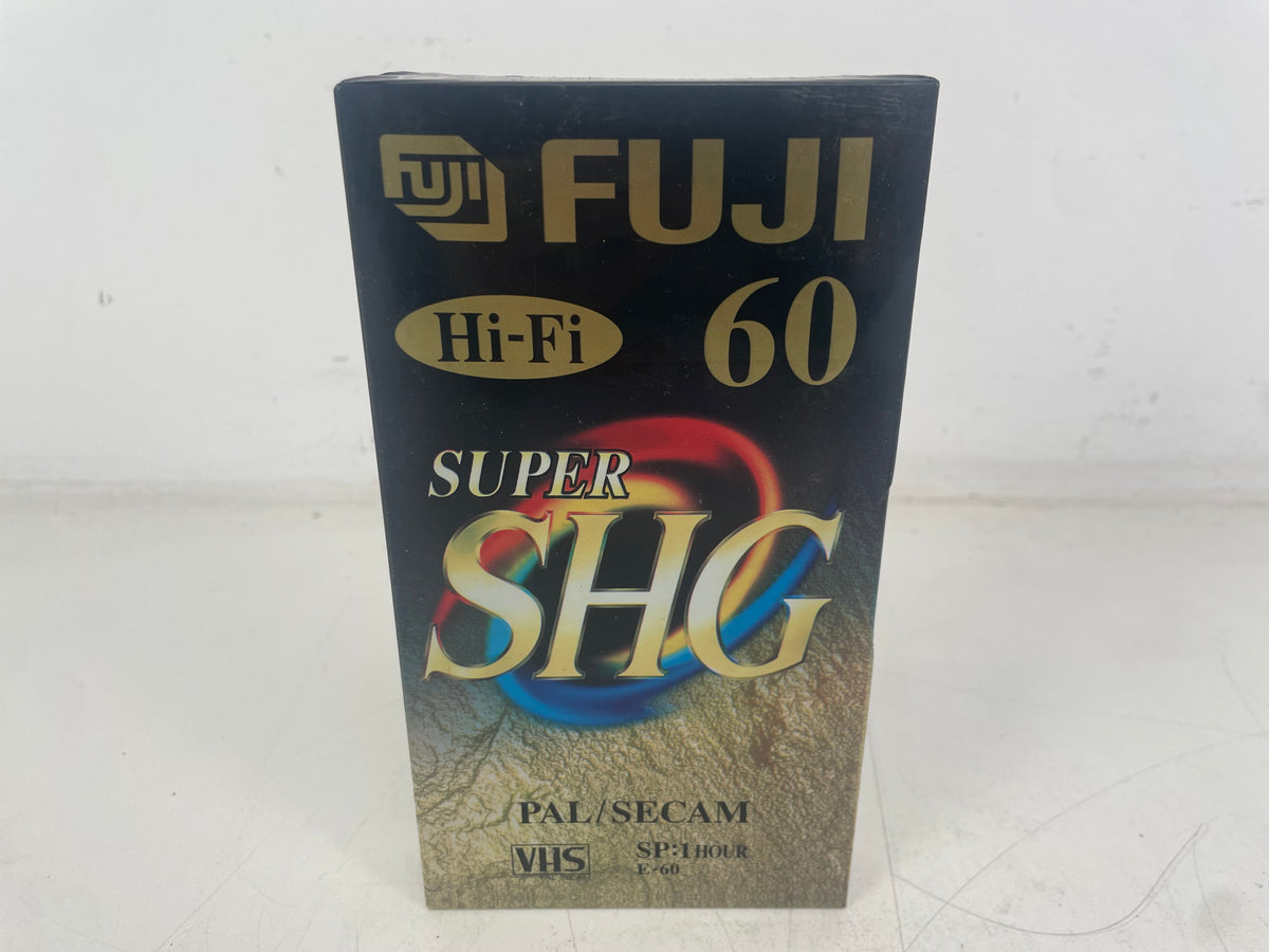 Fuji Hi-Fi 60 Super SHG E-60 VHS Video Cassette – PAL/SECAM – Factory Sealed NOS