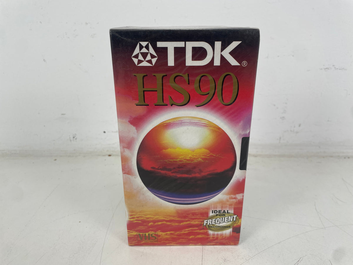 TDK HS90 VHS Video Cassette – E-90 – Factory Sealed NOS