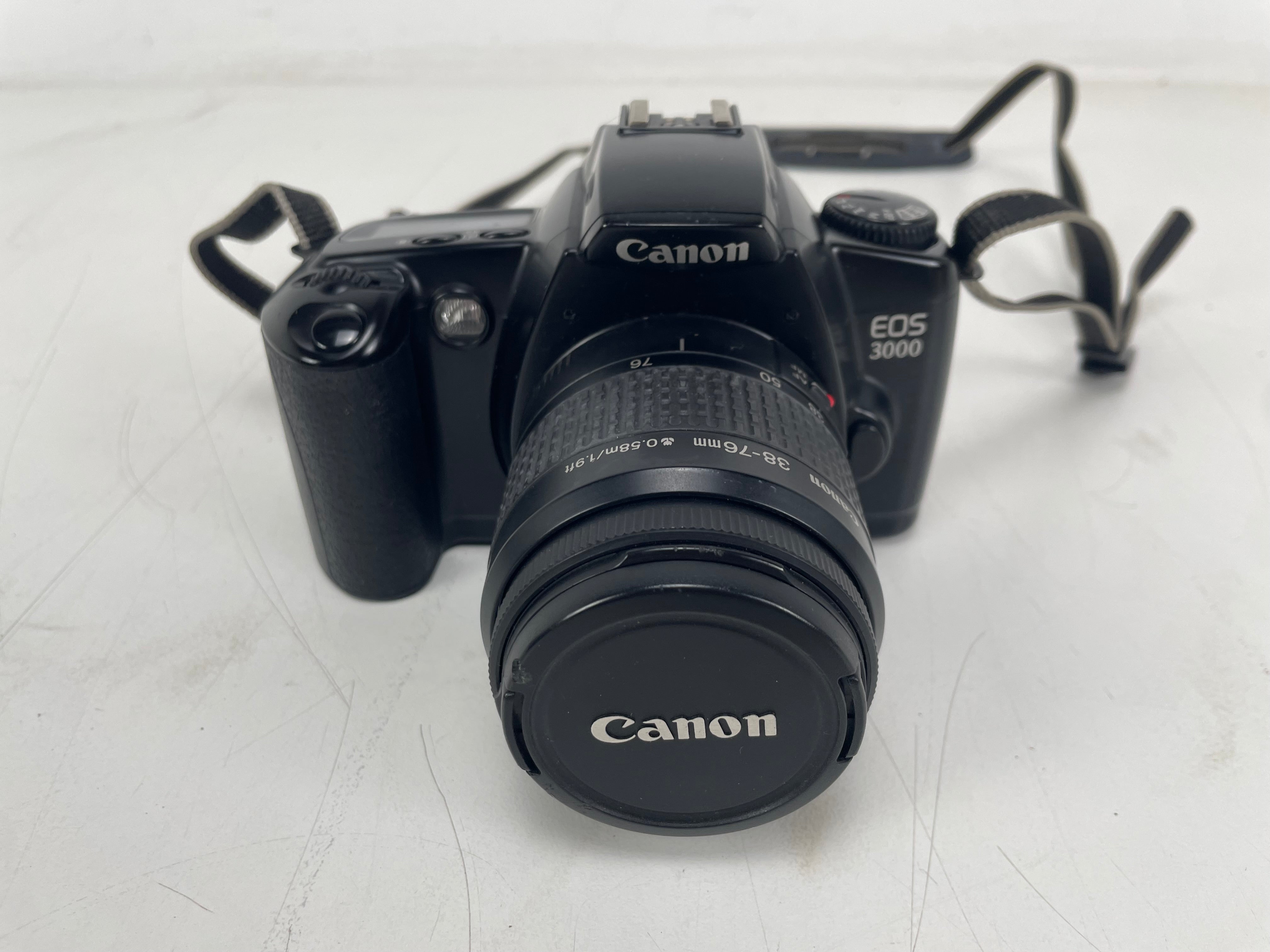 Canon EOS 3000 – Analog 35mm Film Camera – Inc. Accesoires/Manual – As Is (Untested)
