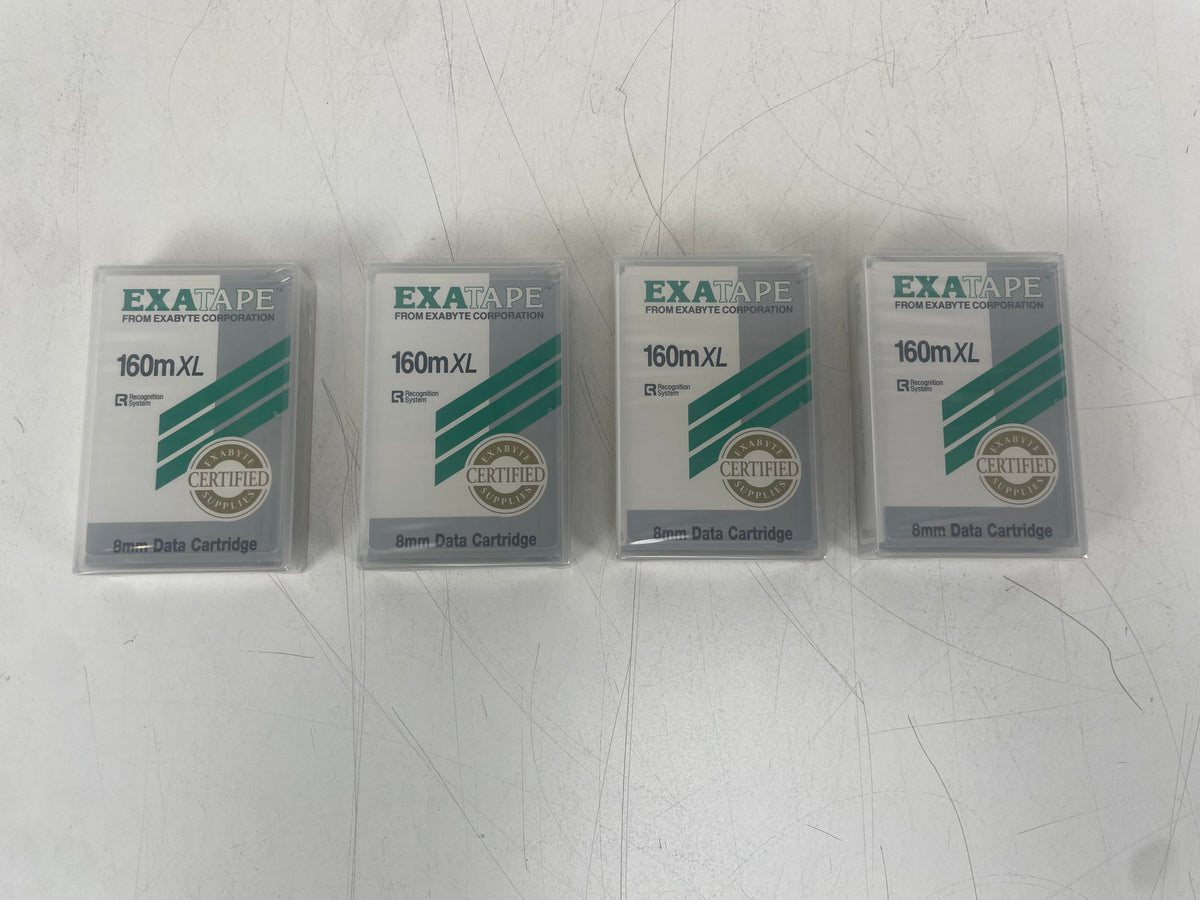 EXATAPE – 160m XL 8mm Data Cartridges – Lot of 4 – Original Cases & Box - NOS