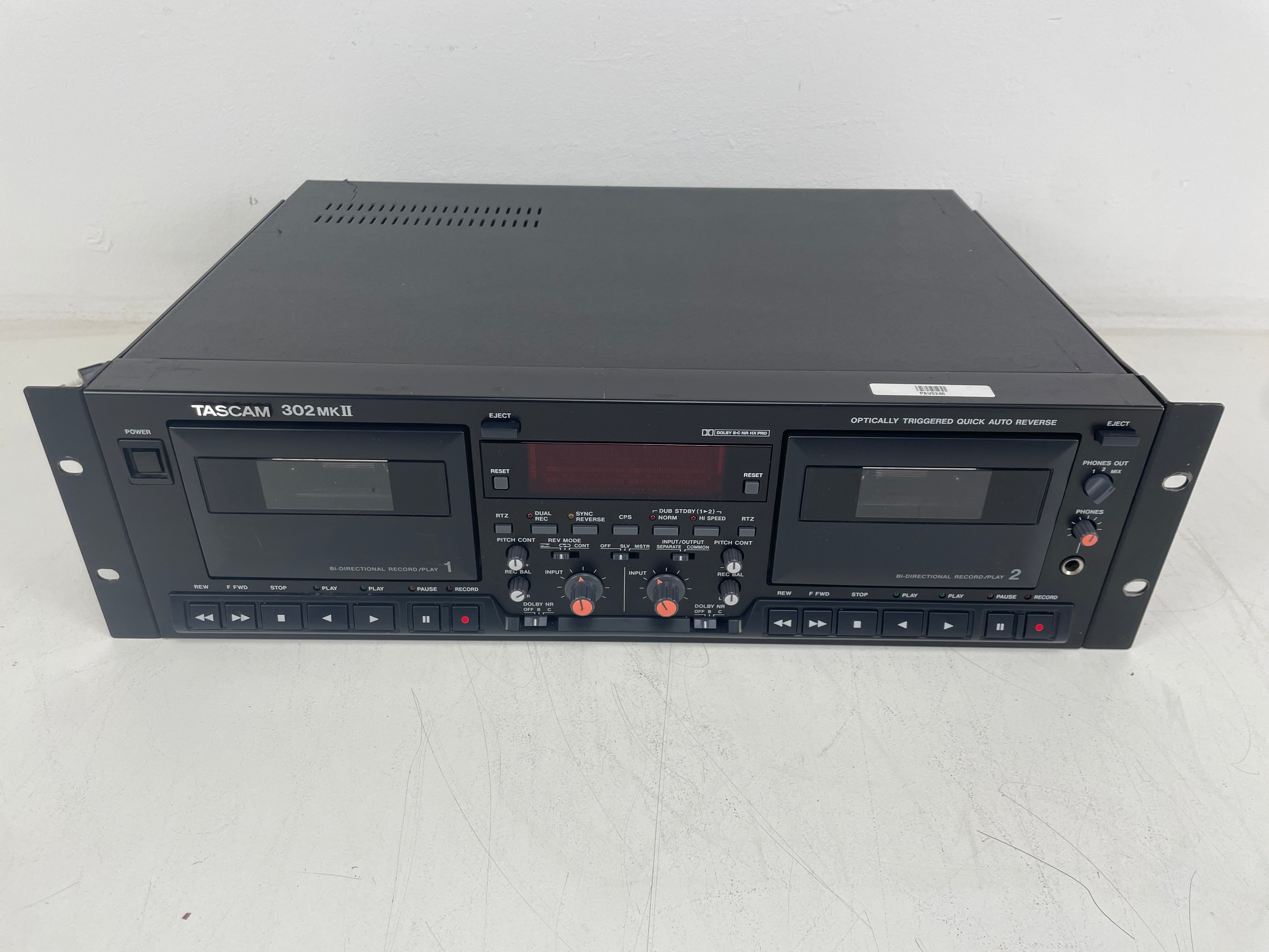 Tascam - 302 MK2 - Double Cassette Deck - 2-Head - Serviced (New Belts) - 19" Rack