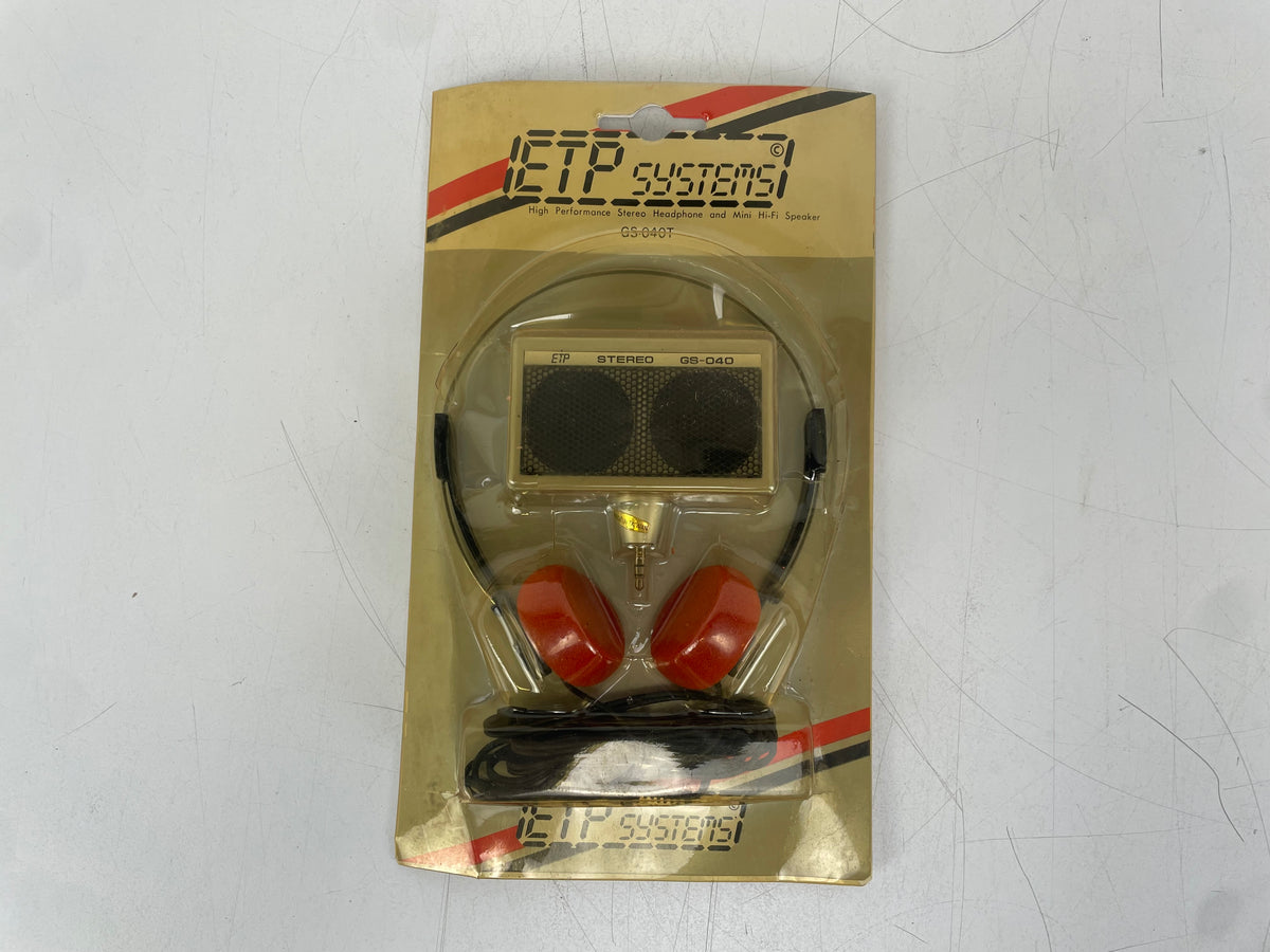 ETP Systems – GS-040T – Vintage Stereo Headphones & Mini Hi-Fi Speaker – New Old Stock
