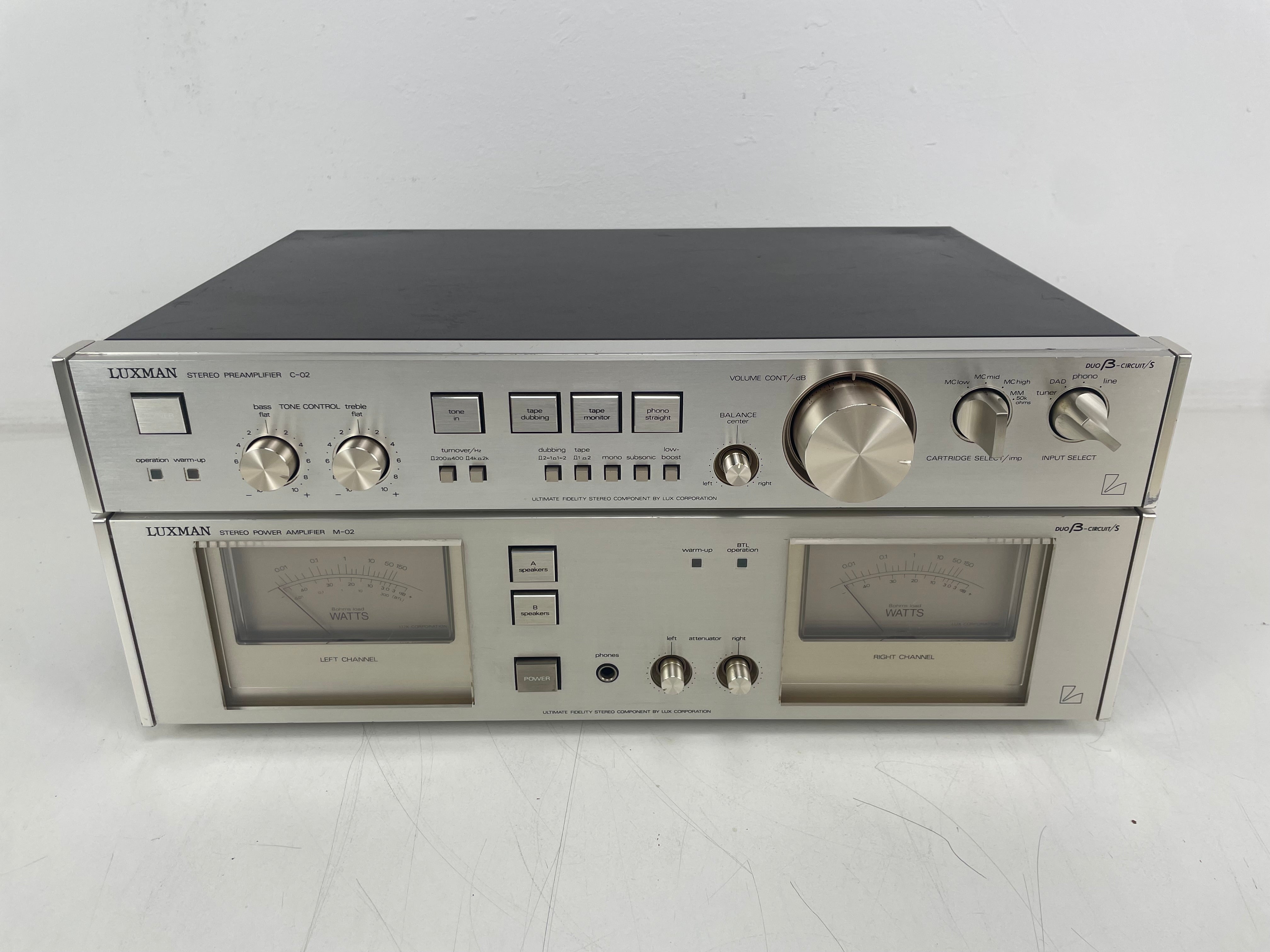 Luxman - C-02/M-02 - Power/Pre-Amplifier Set - Serviced (Repaired)