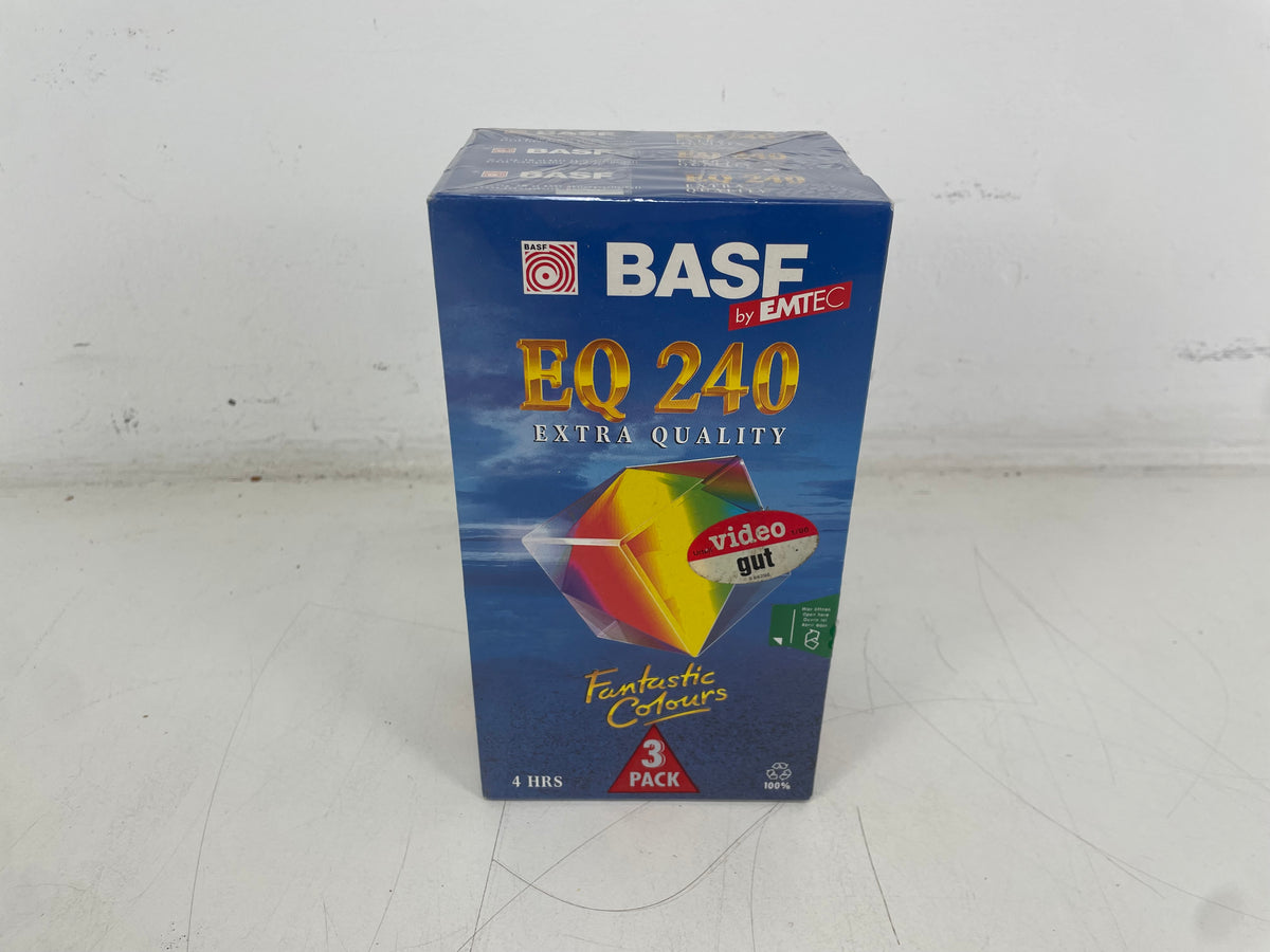 BASF by EMTEC EQ240 – VHS Blank Video Cassettes – 240 Min – Sealed 3-Pack NOS