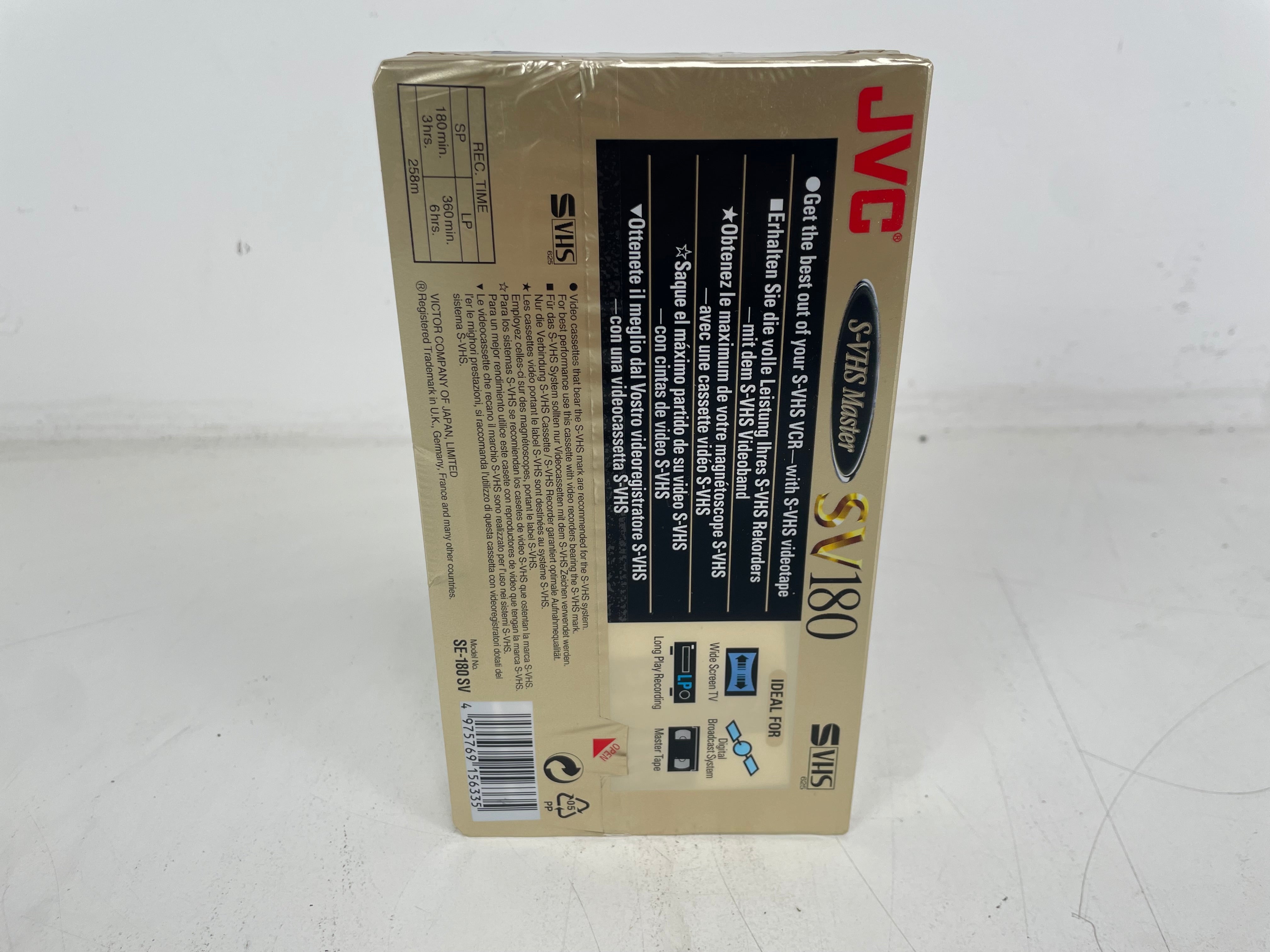 JVC - SE-180 SV - Super VHS Tape - 180 - 3 Hrs - Sealed - NOS