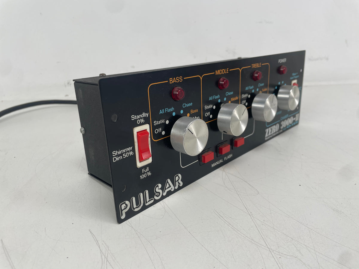 Pulsar – Zero 3000-II – 3-Channel Sound-to-Light Controller / Chaser – Power Tested Only – As Is