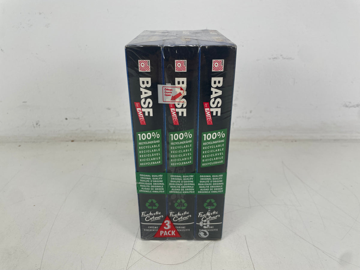 BASF by EMTEC EQ240 – VHS Blank Video Cassettes – 240 Min – Sealed 3-Pack NOS
