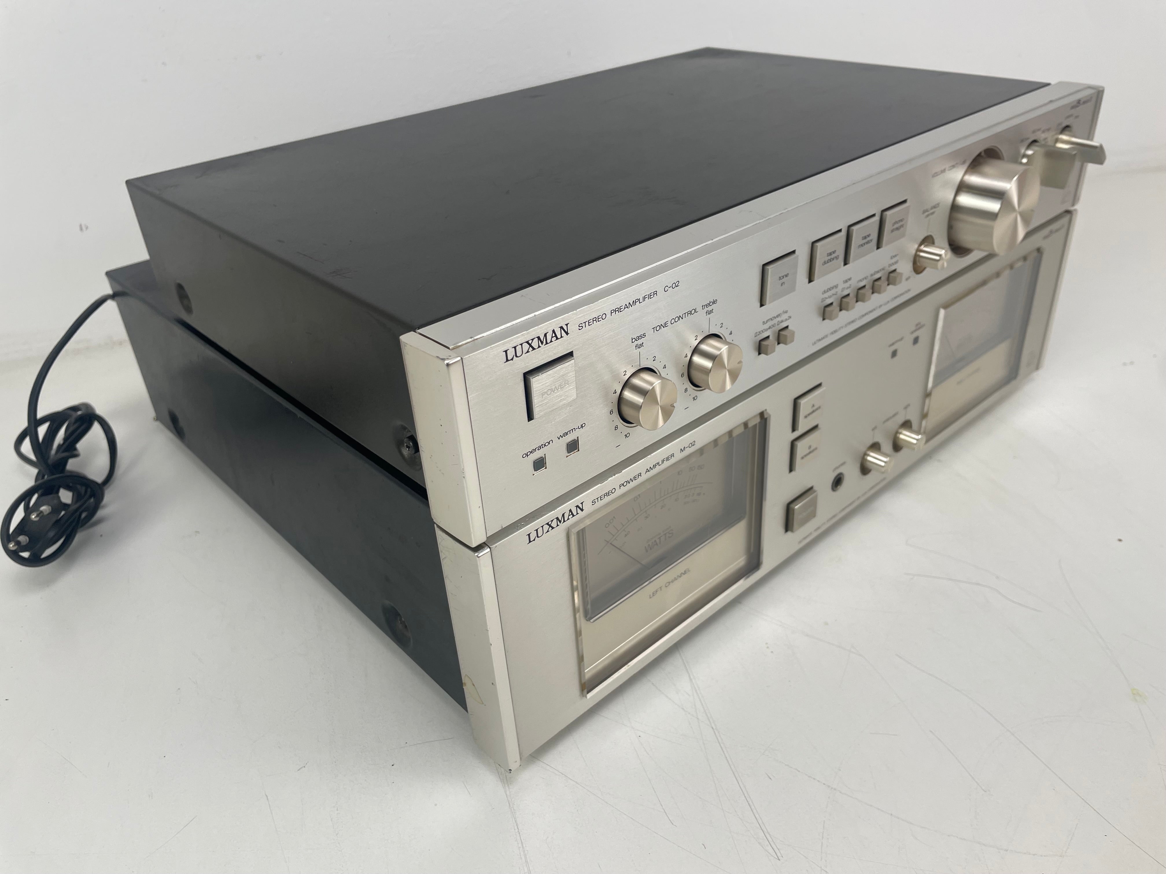 Luxman - C-02/M-02 - Power/Pre-Amplifier Set - Serviced (Repaired)