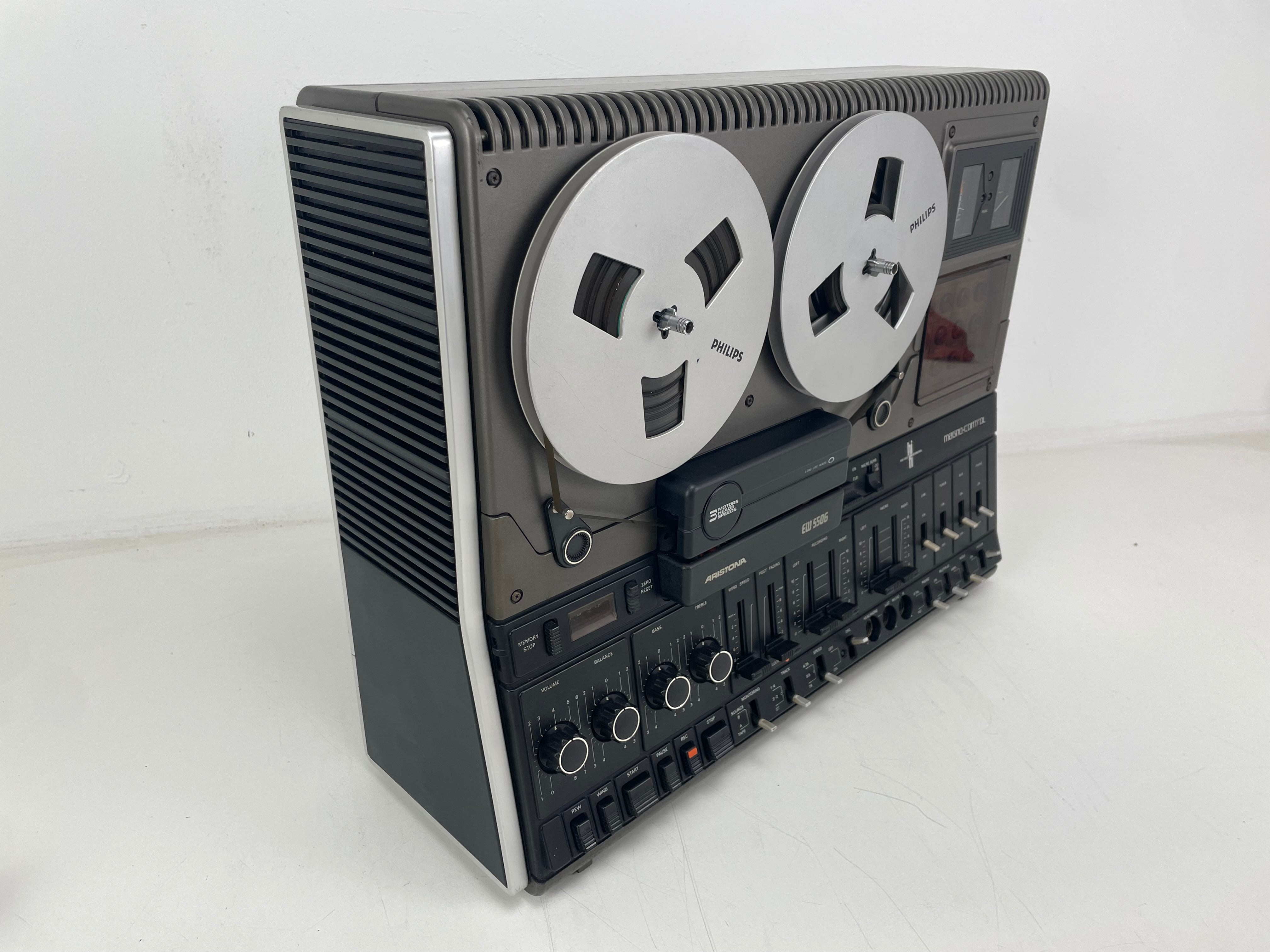 Aristona EW5506 (Philips N4506) - 3-Head Reel-to-Reel Recorder - Inc. Dust-Cover - New Belts