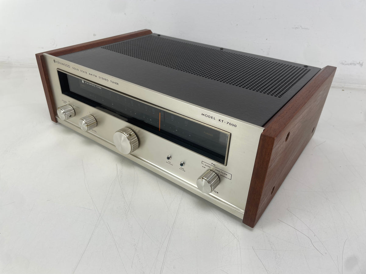 Kenwood – KT-7000 – Solid State AM/FM Stereo Tuner – Serviced (Wood Restained)