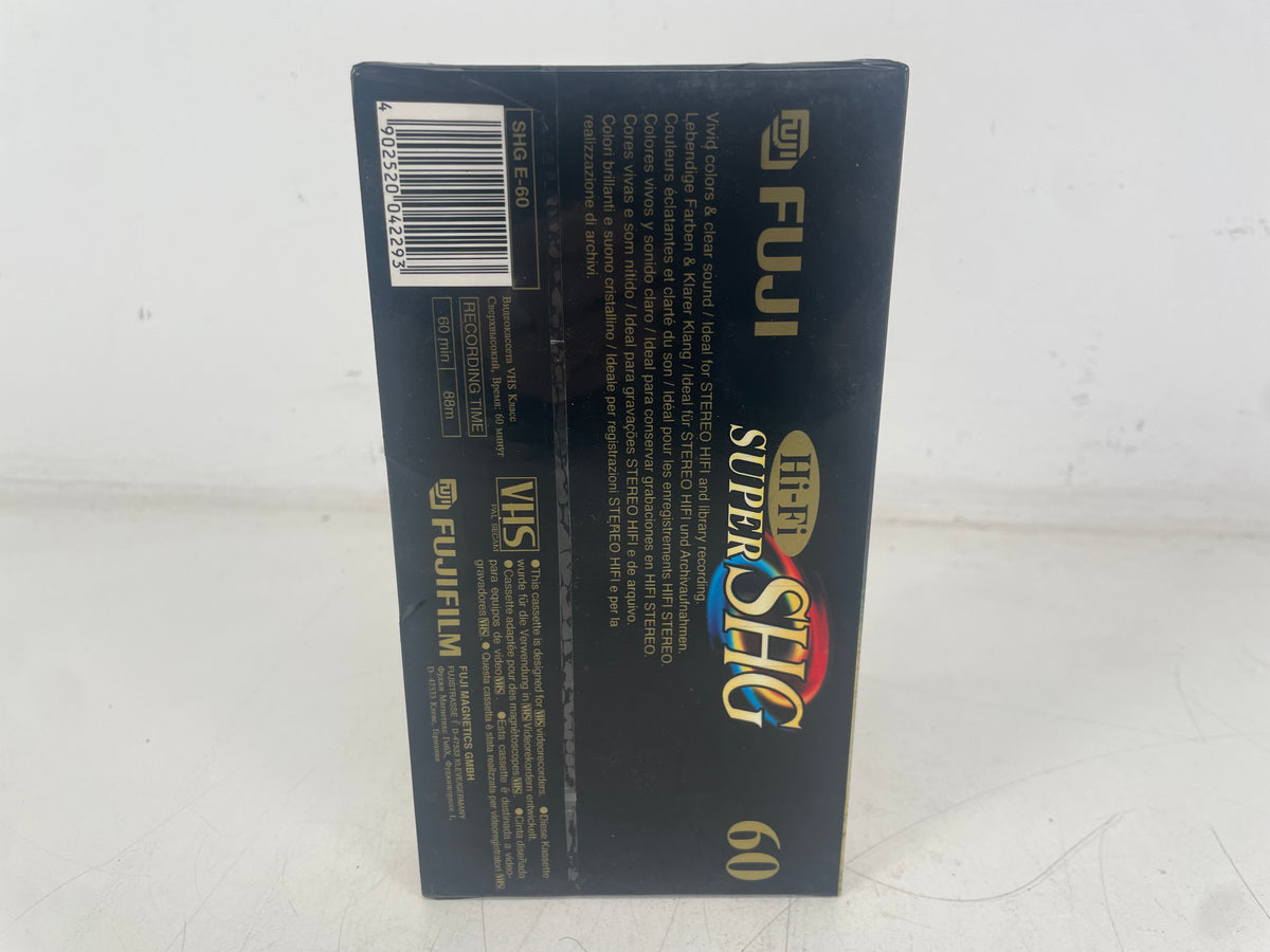 Fuji Hi-Fi 60 Super SHG E-60 VHS Video Cassette – PAL/SECAM – Factory Sealed NOS