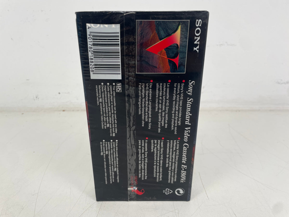 Sony E-180V – Standard VHS Video Cassette – 3 Hour – NOS Factory Sealed
